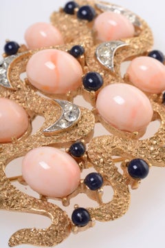 Trifari Gold Set of Earrings And Brooch, 1990s