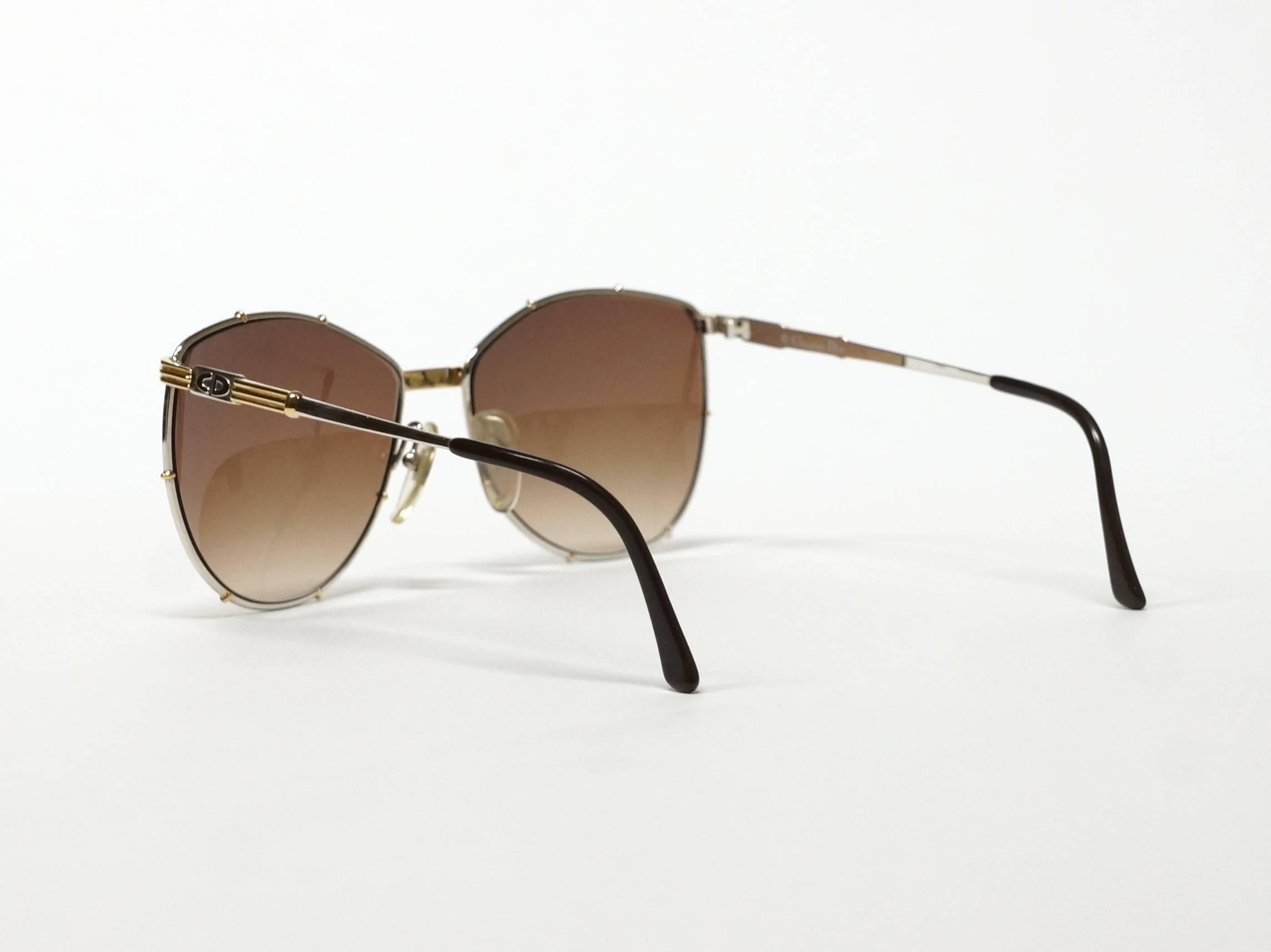 Vintage Christian Dior Bicolor Metal Sunglasses in New Old Stock Condition In New Condition For Sale In s' Heer Arendskerke, Zeeland