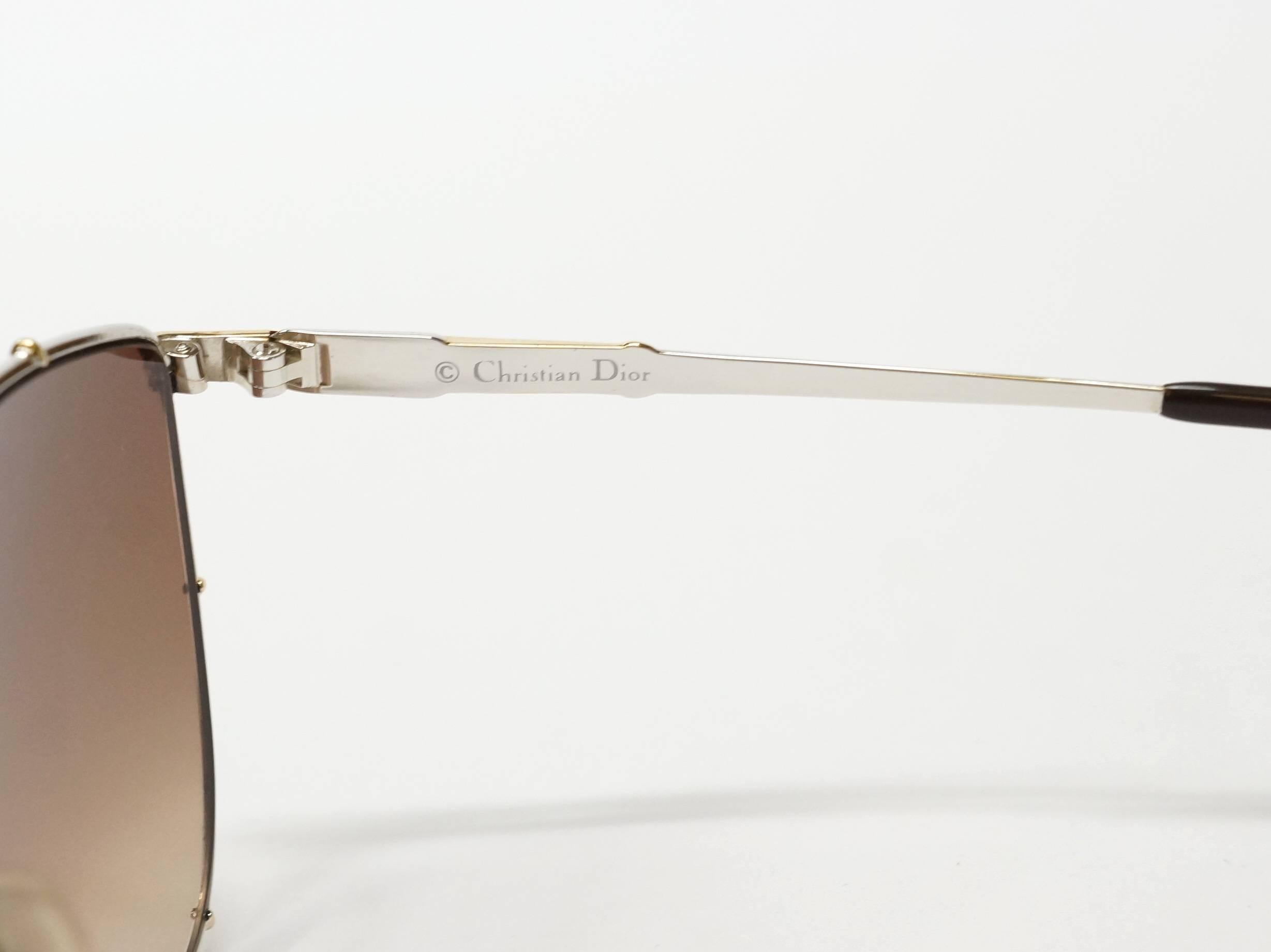 Vintage Christian Dior Bicolor Metal Sunglasses in New Old Stock Condition For Sale 4