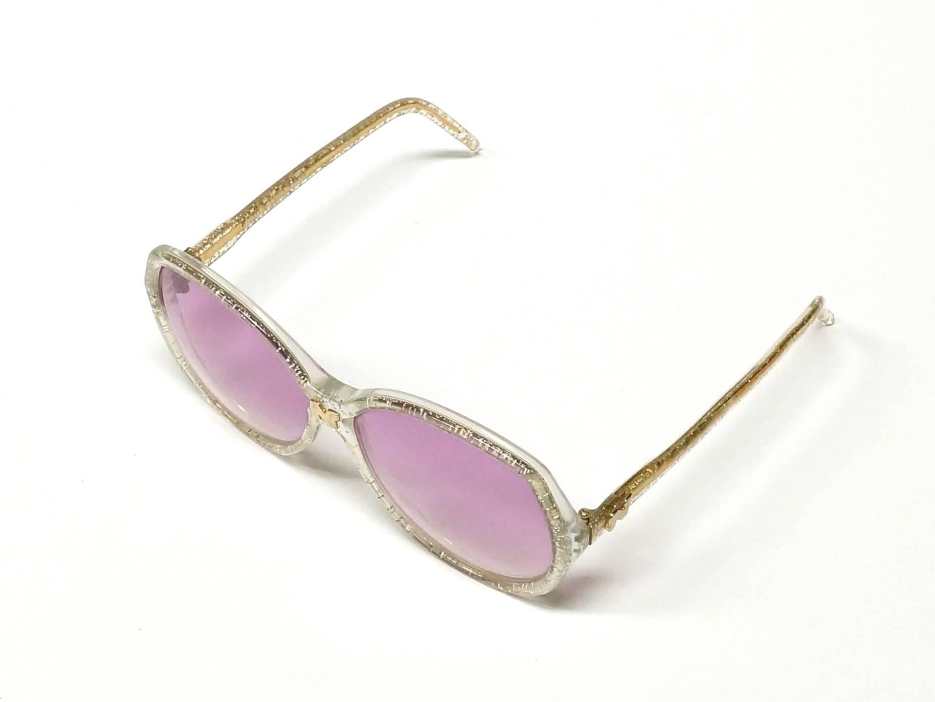 Nina Ricci Gold and Glitter Vintage Sunglasses For Sale 1