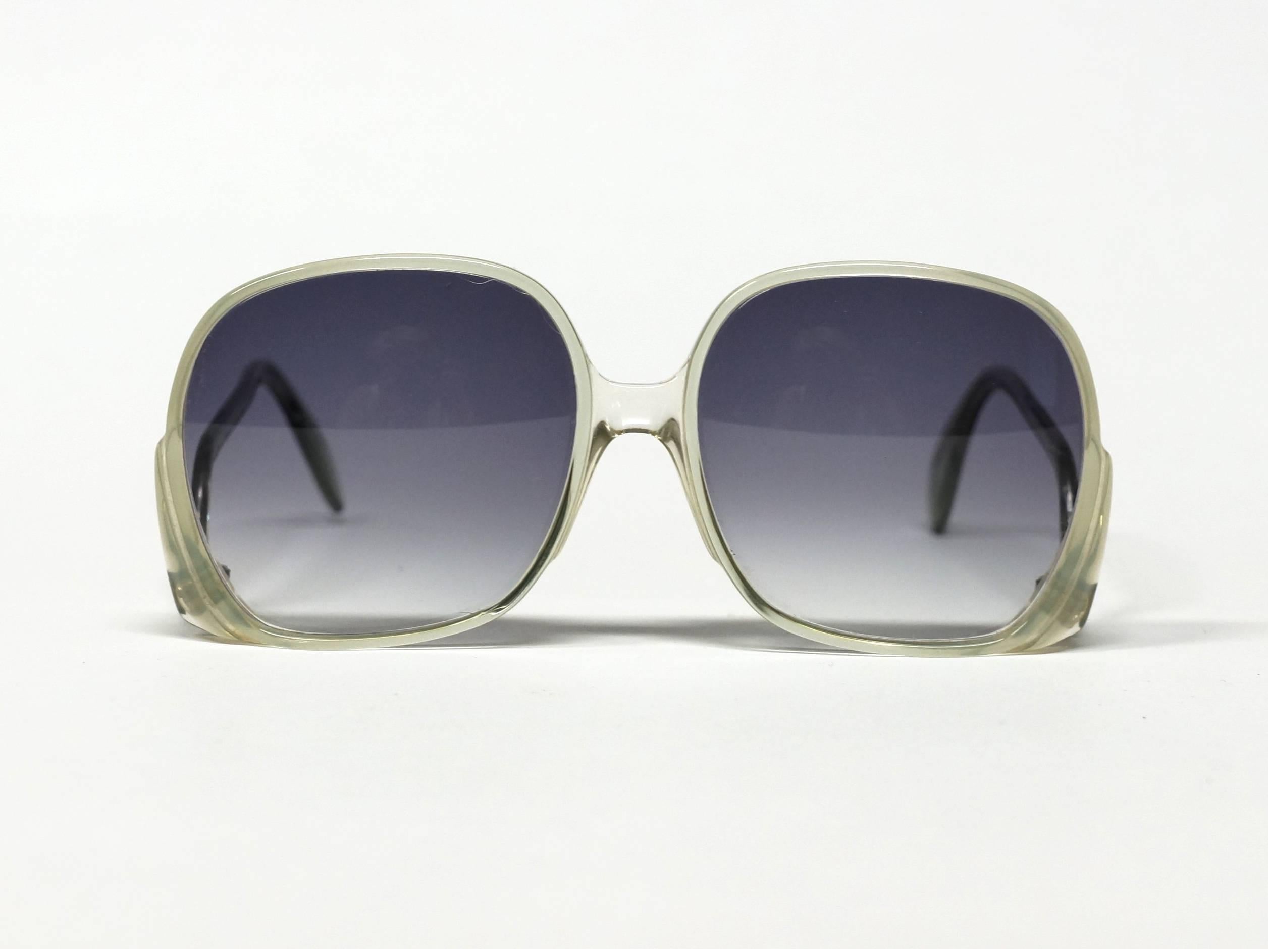 Gray 1970s Silhouette Oversized Sunglasses with Drop Temples For Sale