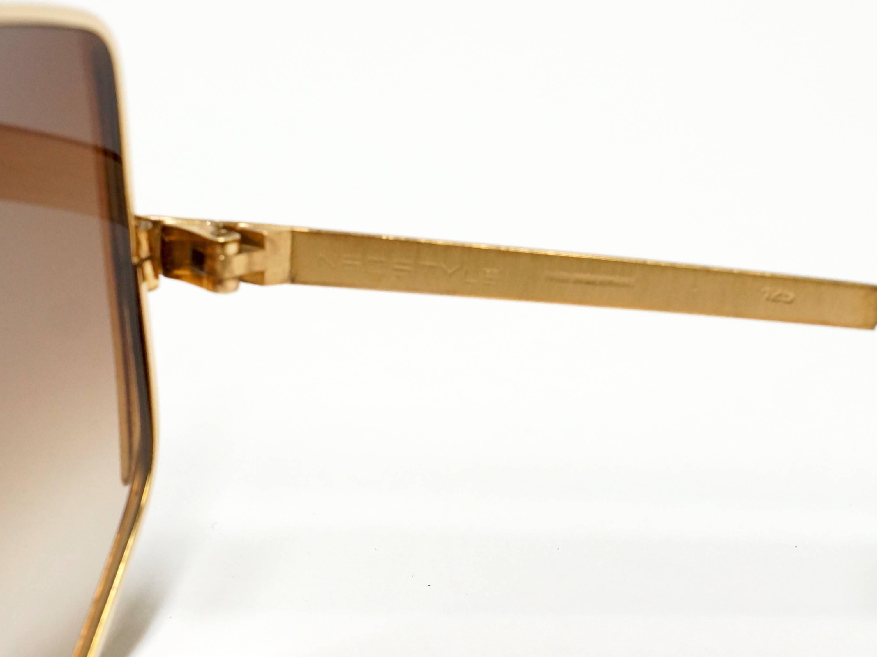 Women's 1970s Neostyle Gold Metal Vintage Sunglasses - model Tinair For Sale