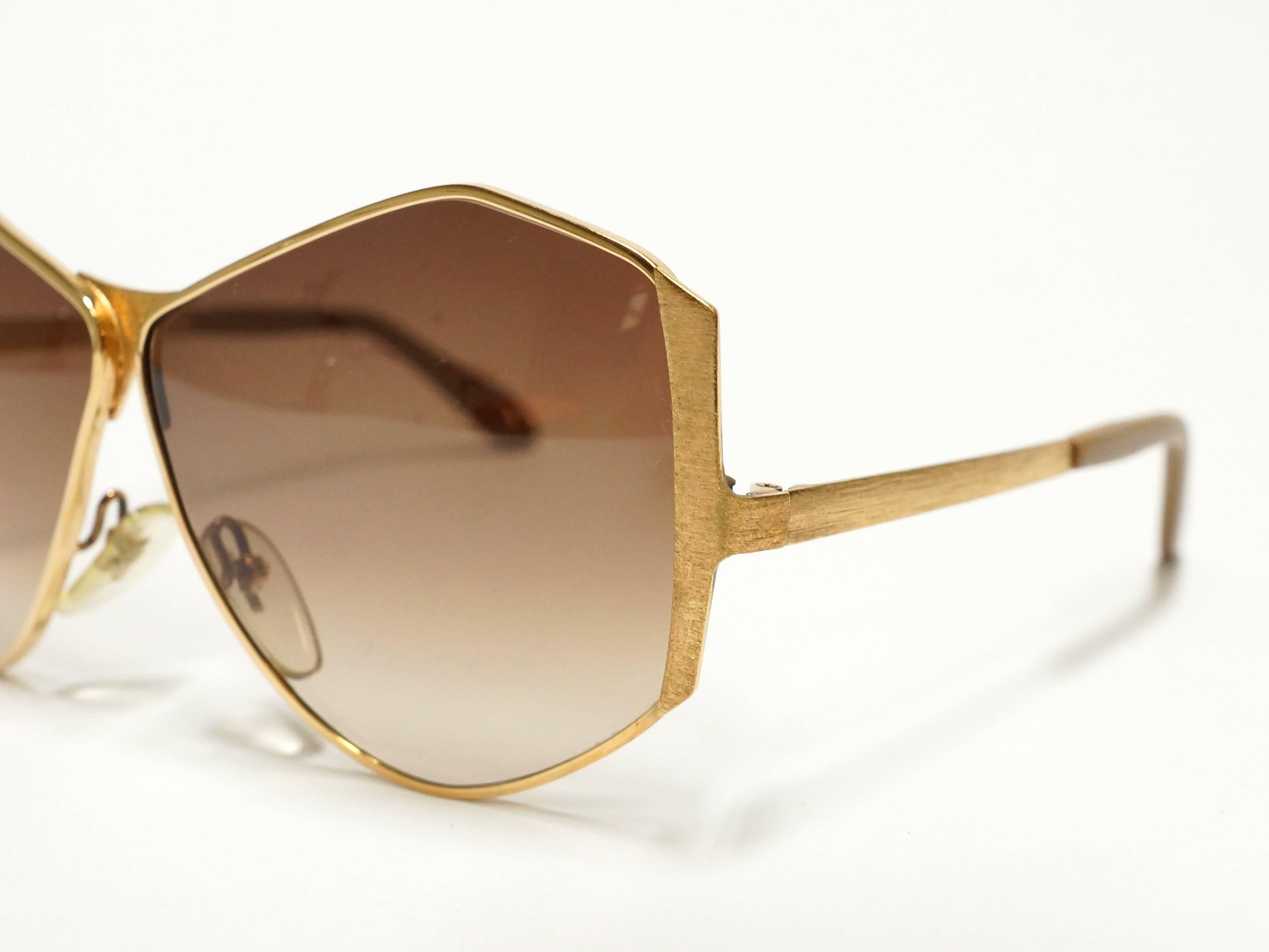 1970s Neostyle Gold Metal Vintage Sunglasses - model Tinair For Sale 3
