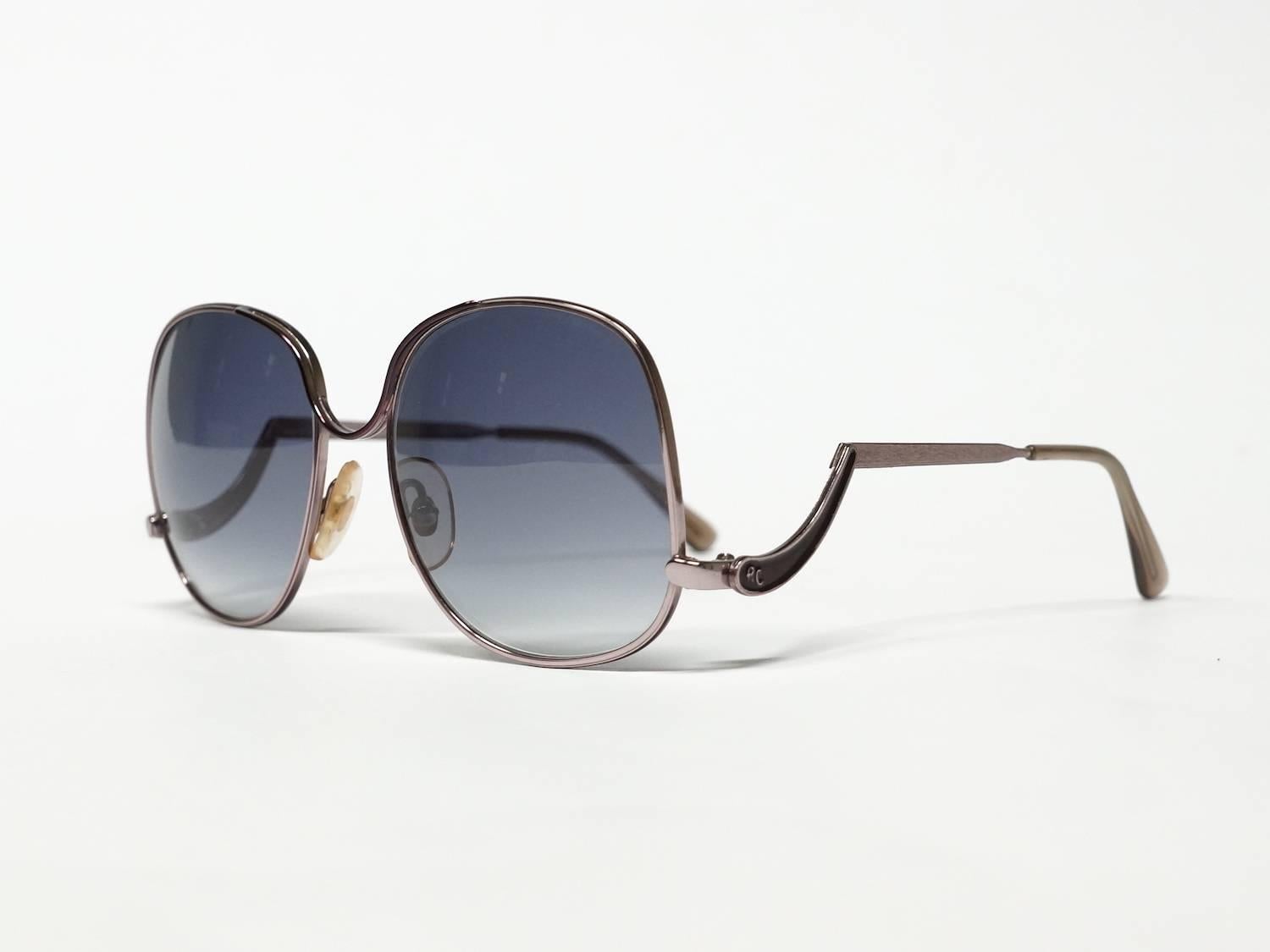 Gray Robert Claude Oversized Metal Vintage Sunglasses  For Sale