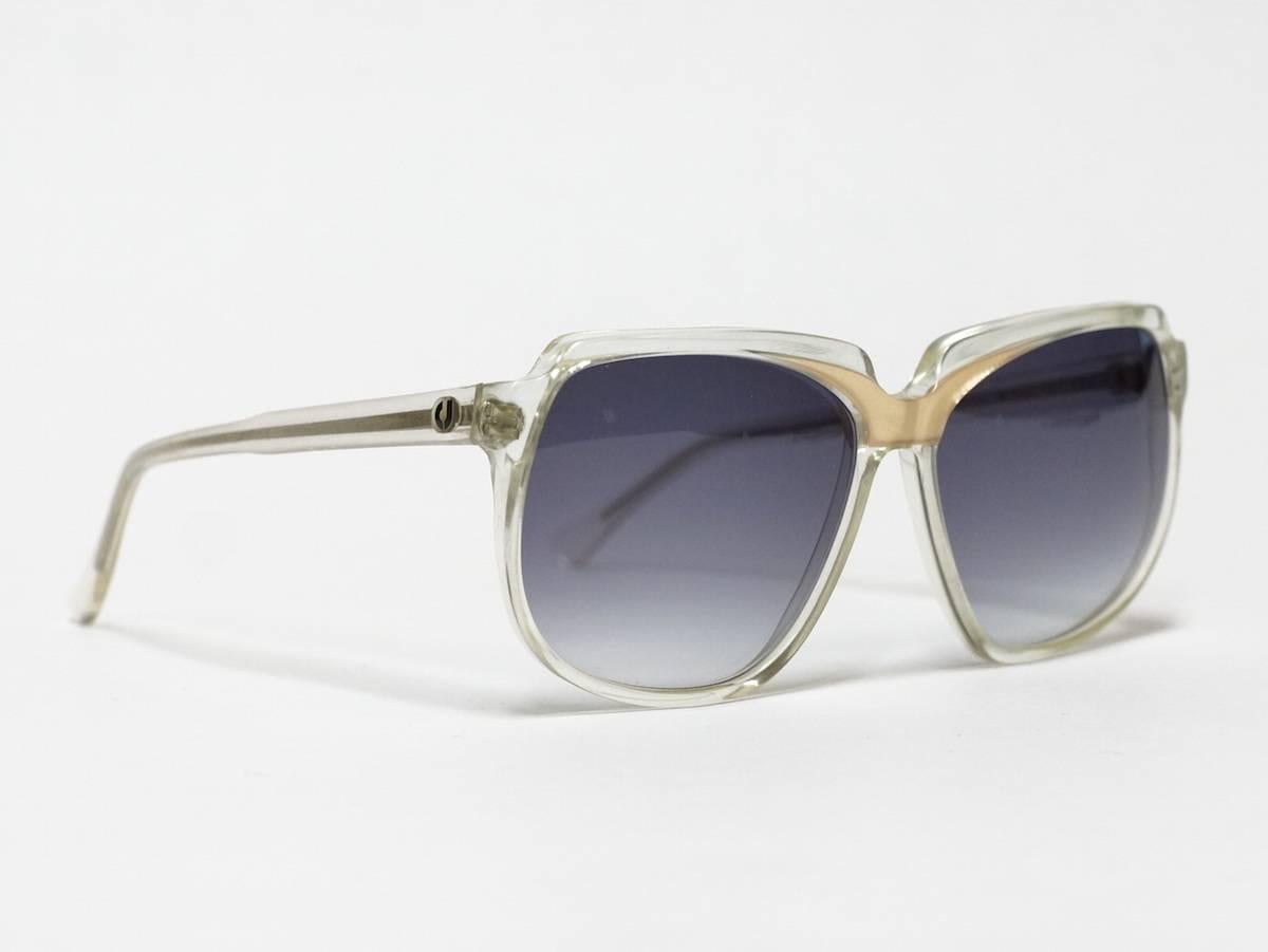 1980s Charles Jourdan Clear Vintage Sunglasses model CJ13 In New Condition For Sale In s' Heer Arendskerke, Zeeland