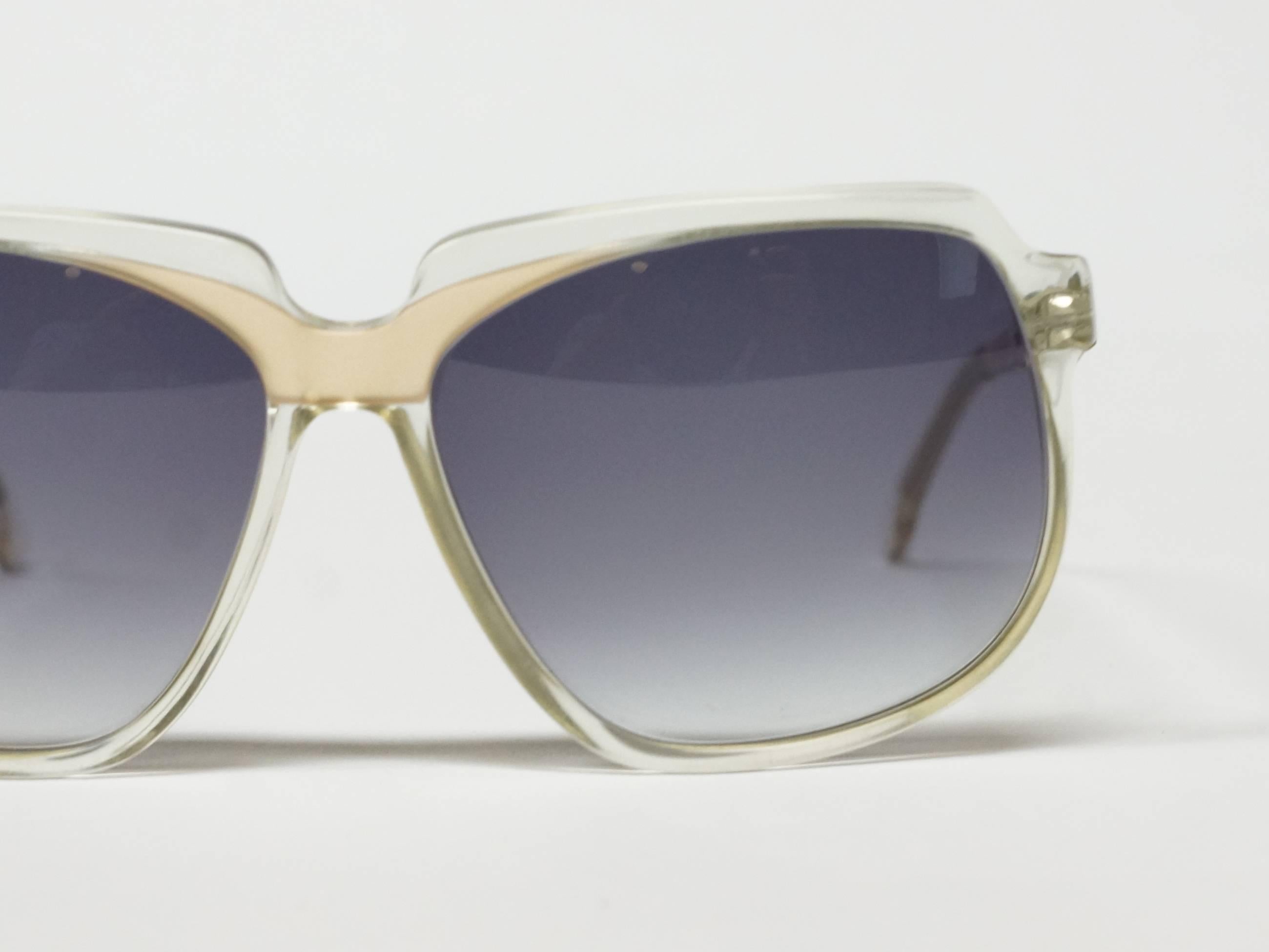 1980s Charles Jourdan Clear Vintage Sunglasses model CJ13 For Sale 1