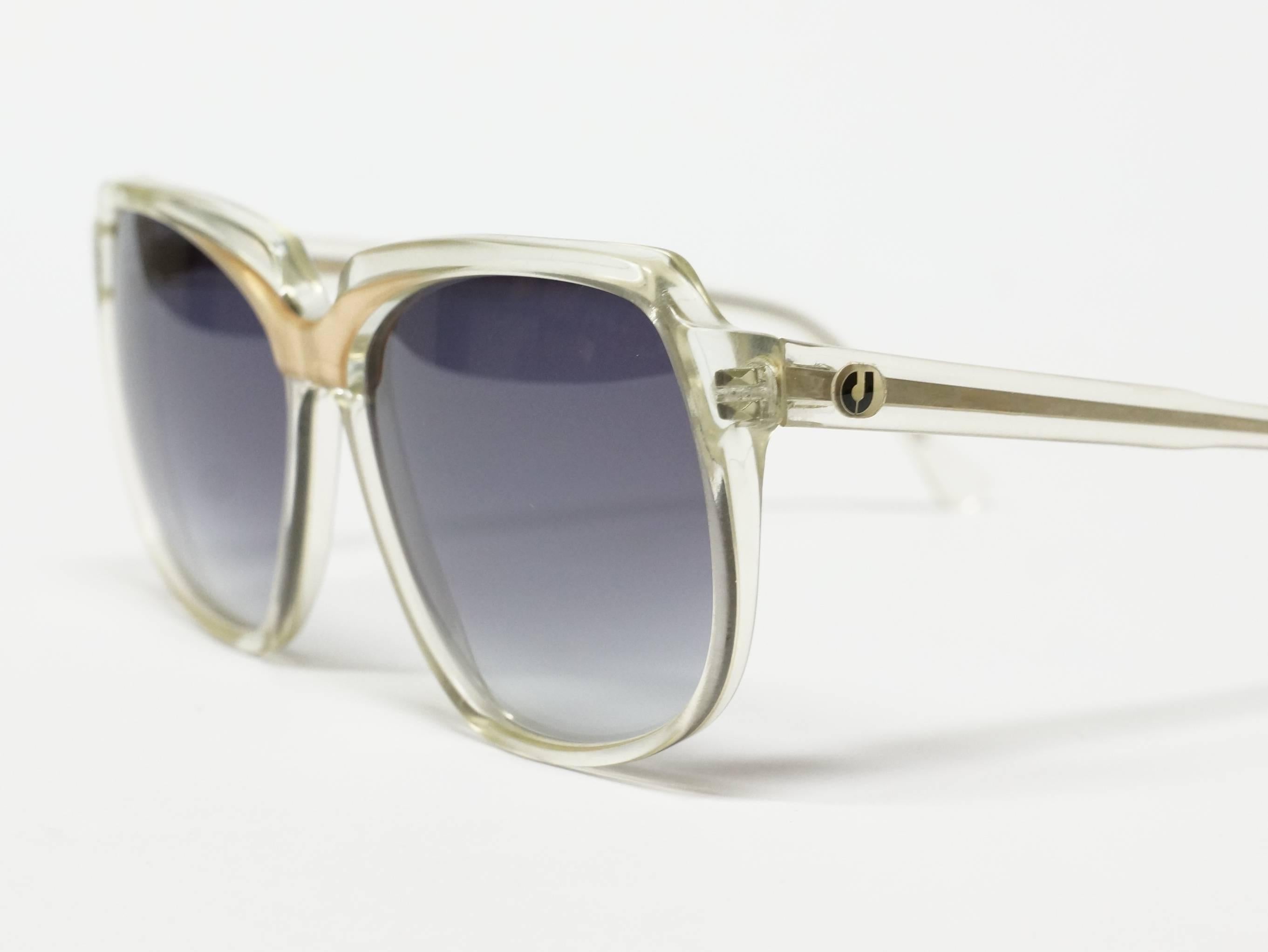 1980s Charles Jourdan Clear Vintage Sunglasses model CJ13 For Sale 2