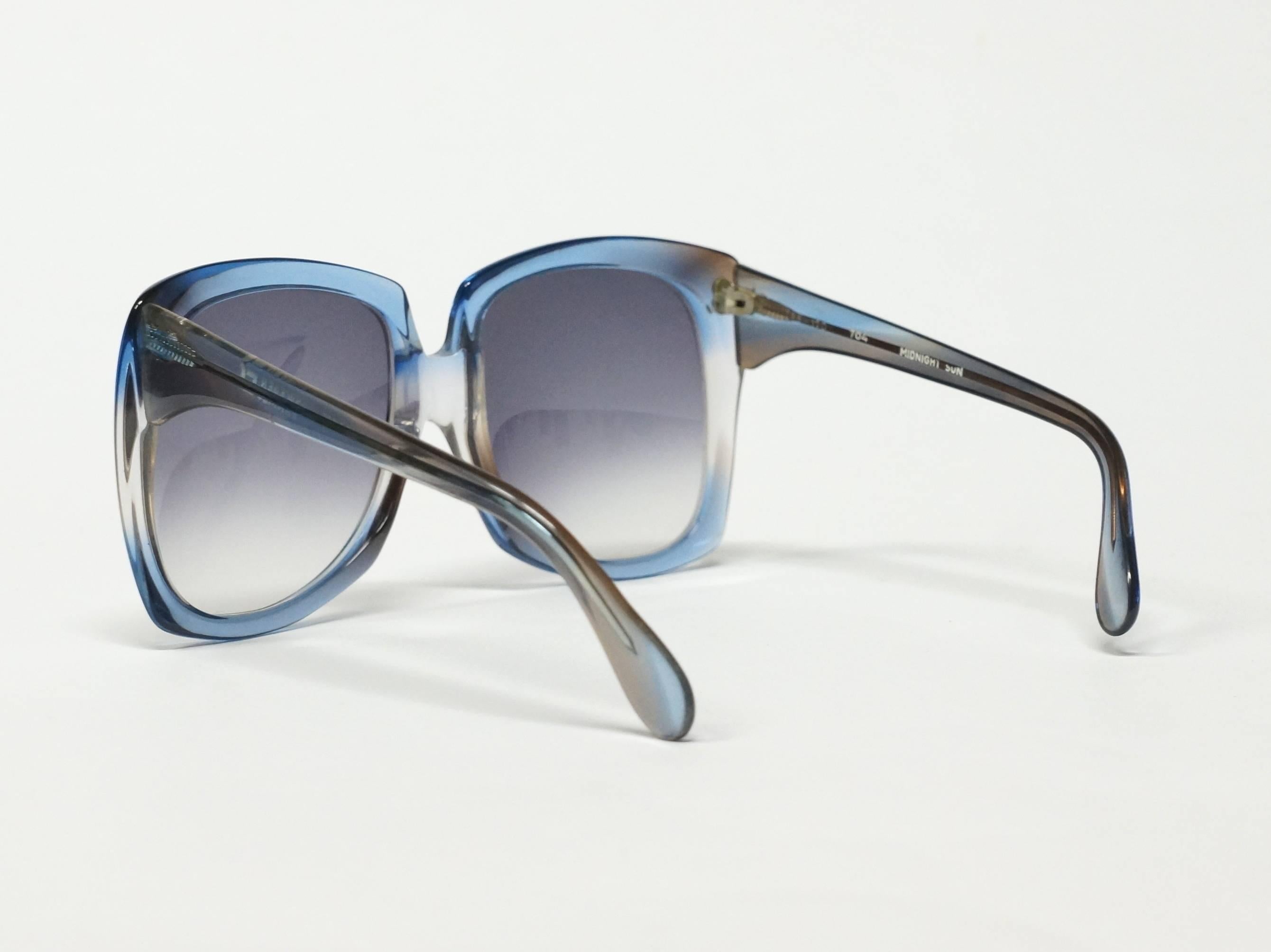 Gray 1970s Super Oversized Vintage Sunglasses by Sweden Frames model Midnight Sun For Sale