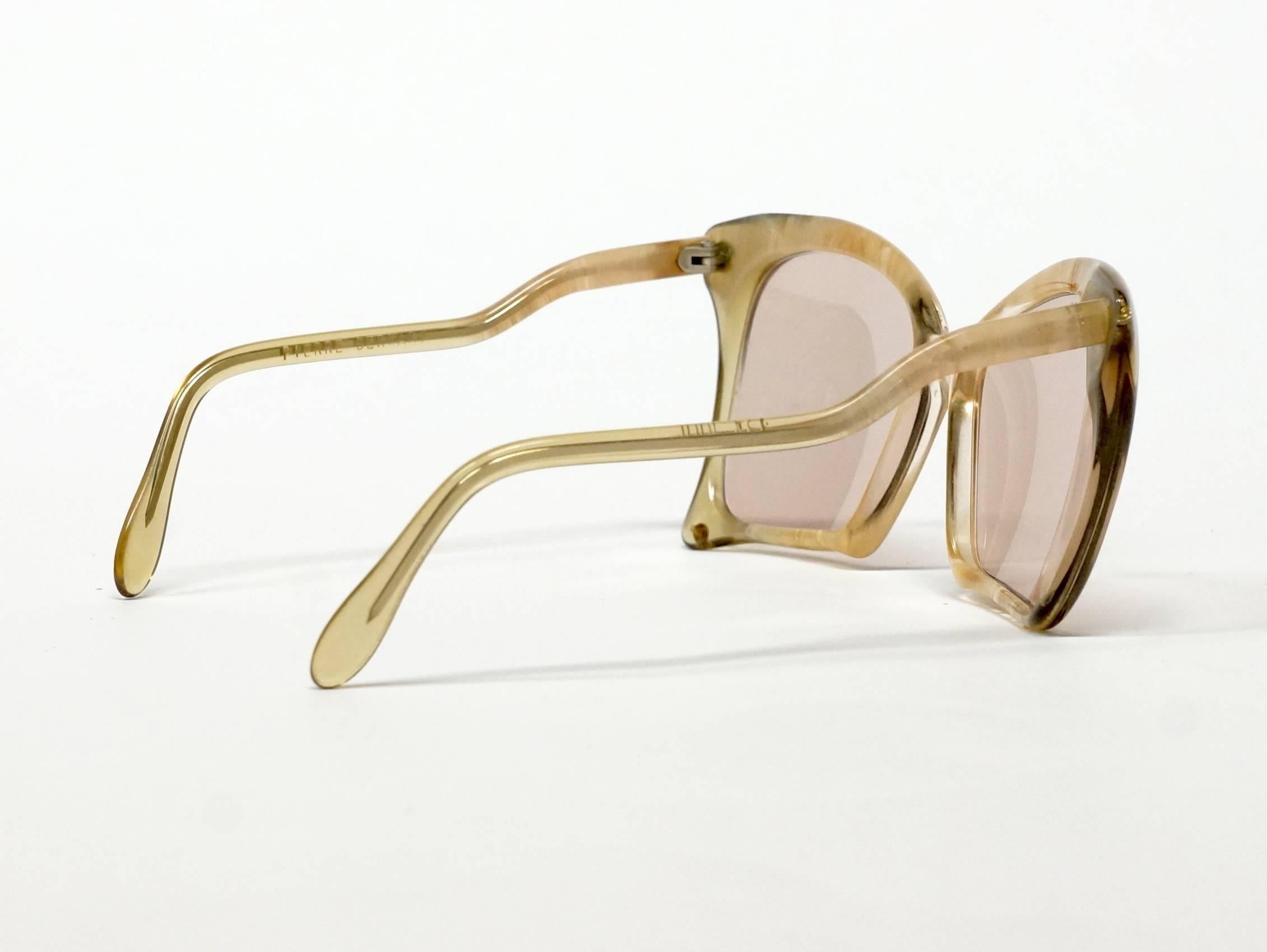 Women's 1970s Pierre Bernard Butterfly Shaped Sunglasses in New Old Stock Condition For Sale