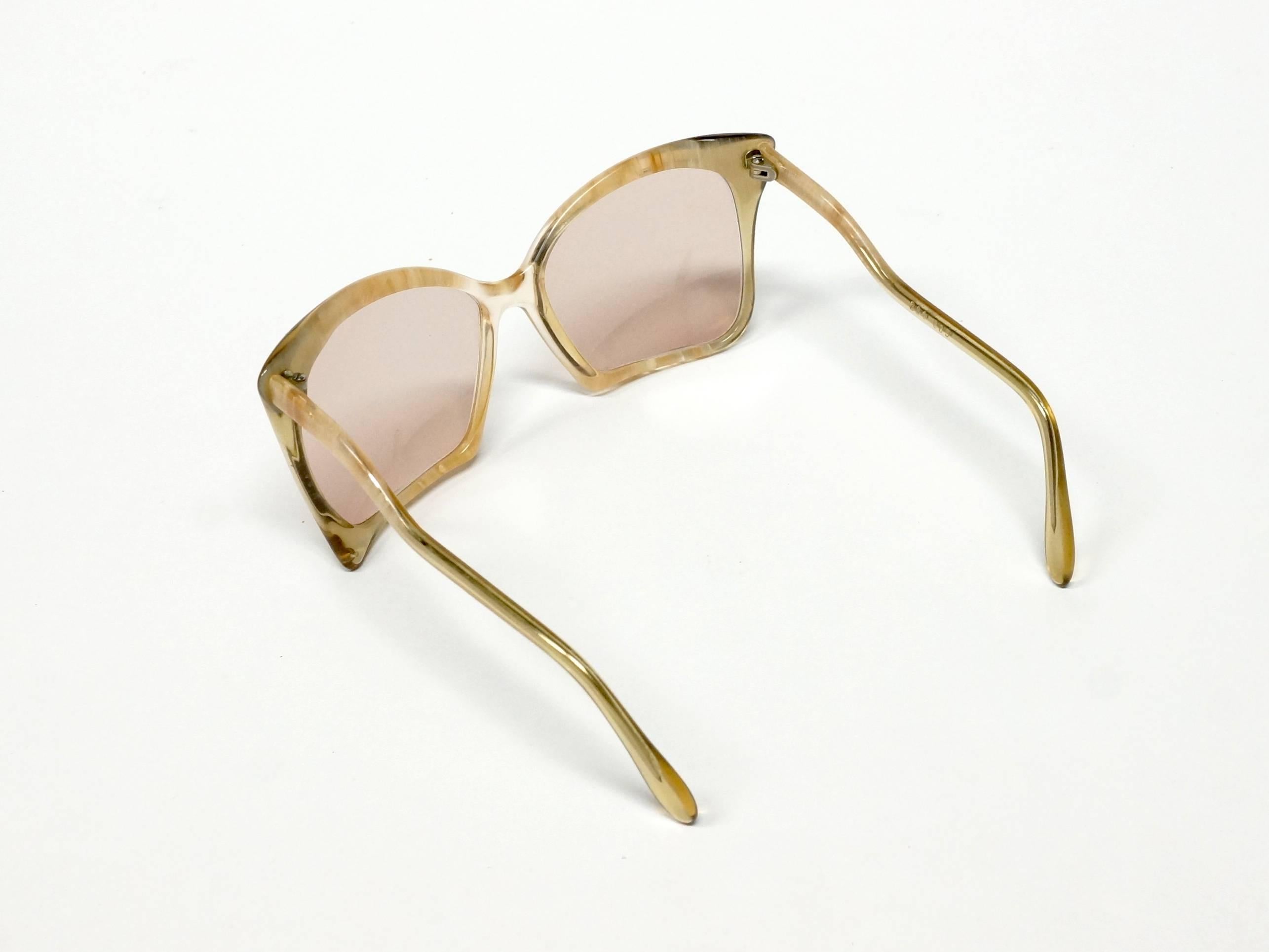 1970s Pierre Bernard Butterfly Shaped Sunglasses in New Old Stock Condition For Sale 2