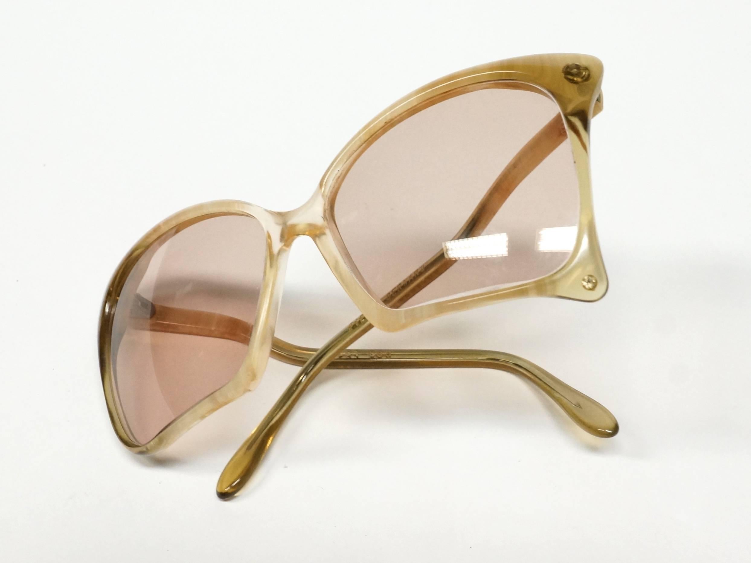 1970s Pierre Bernard Butterfly Shaped Sunglasses in New Old Stock Condition For Sale 3