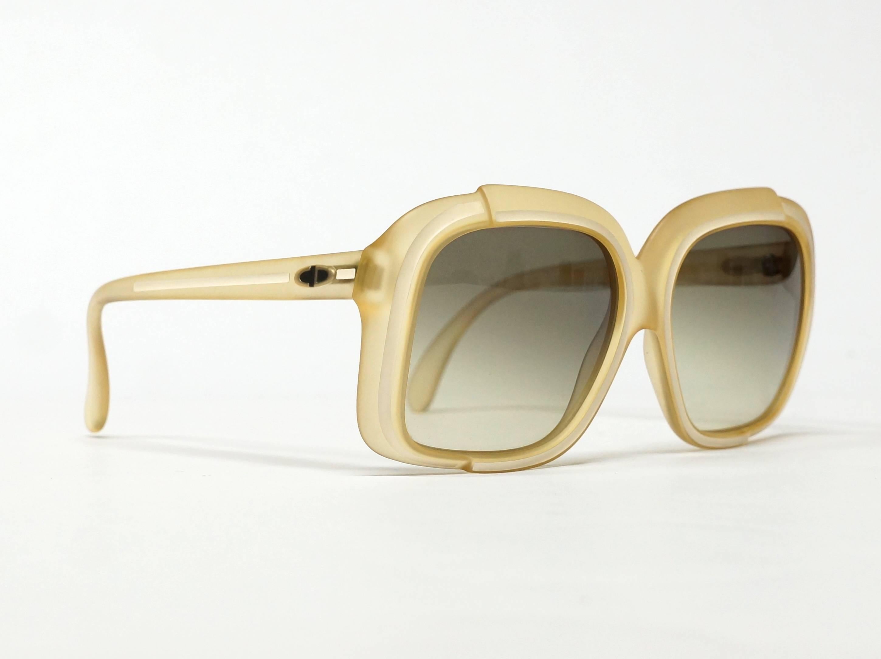 Beige 1970s Dior Sunglasses in New Old Stock Condition For Sale