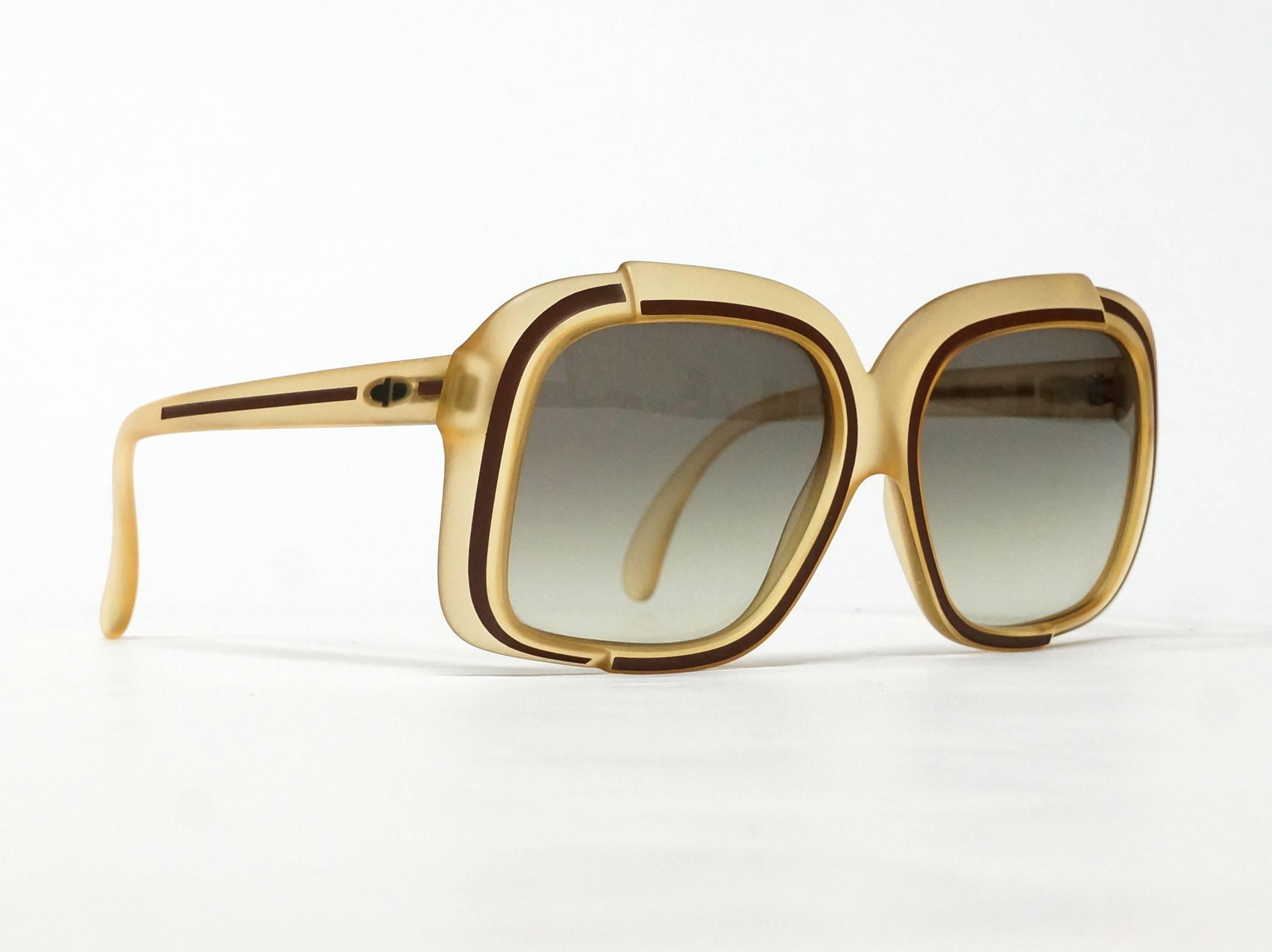 Brown 1970s Christian Dior Sunglasses in New Old Stock Condition For Sale