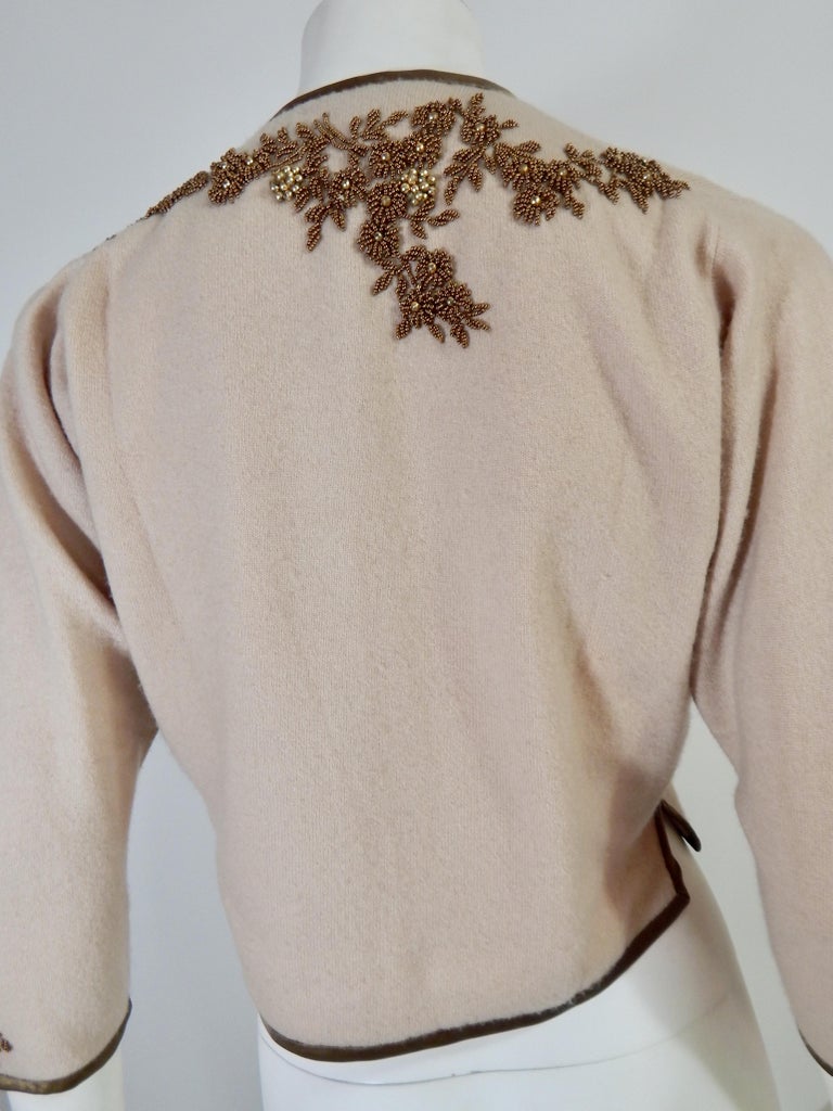 1950s Beaded Linen and Cashmere Set main image 0