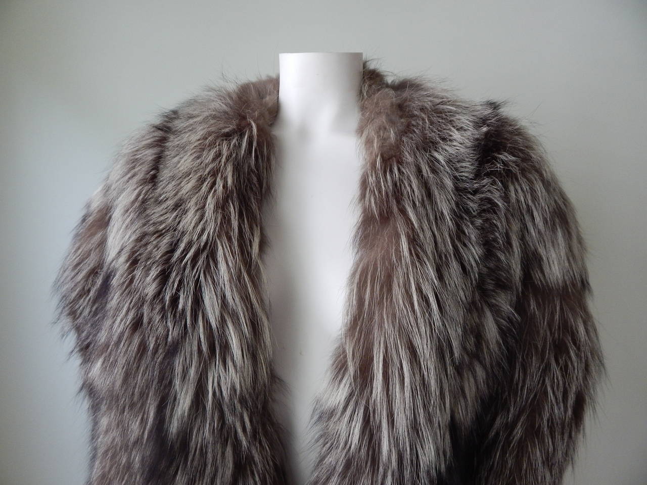 silver fox fur shawl