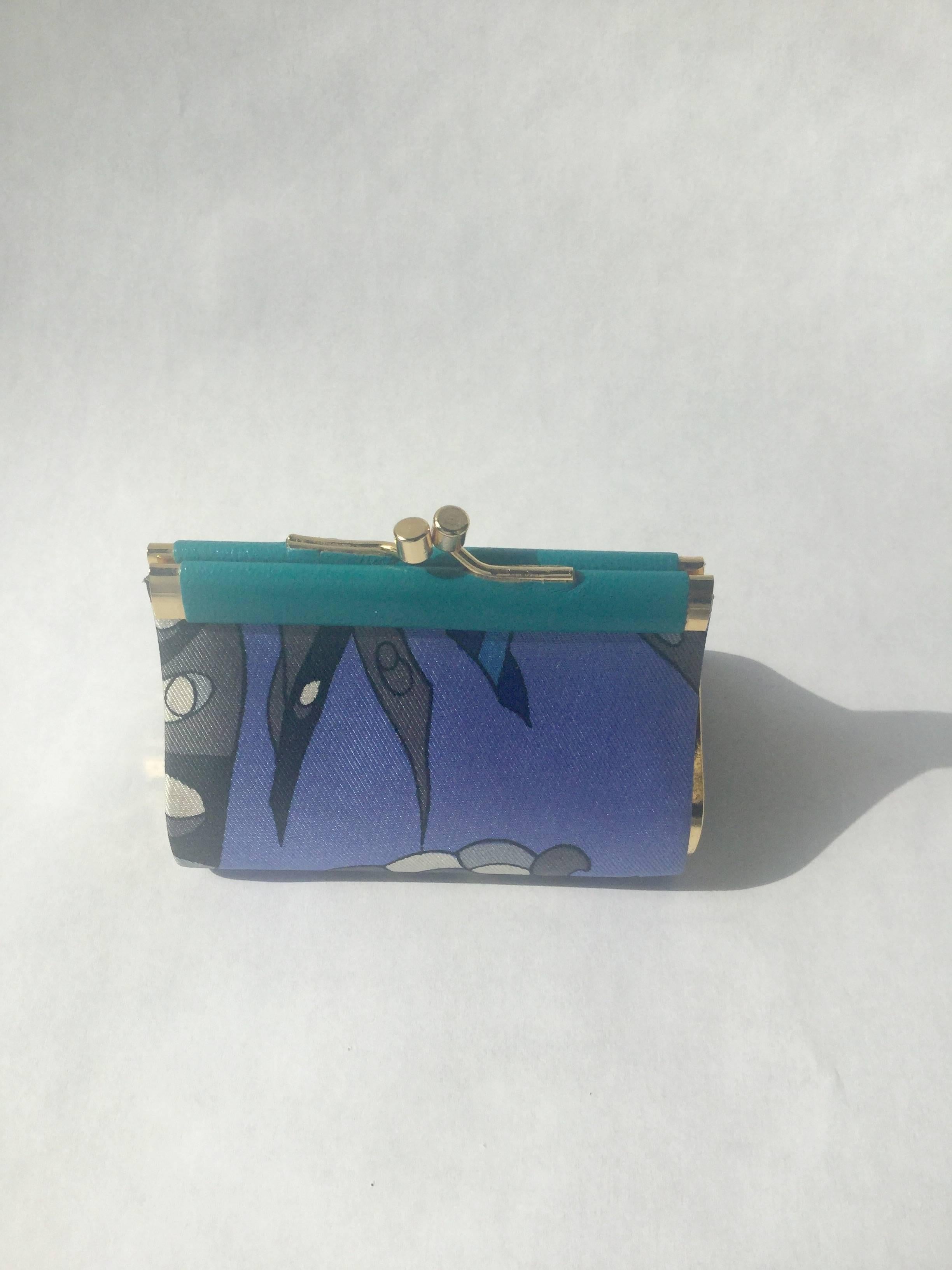 Blue 1960s Emilio Pucci Coin Purse For Sale