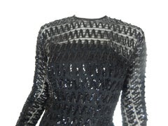 Black Sequin Sheer Dress, 1950s