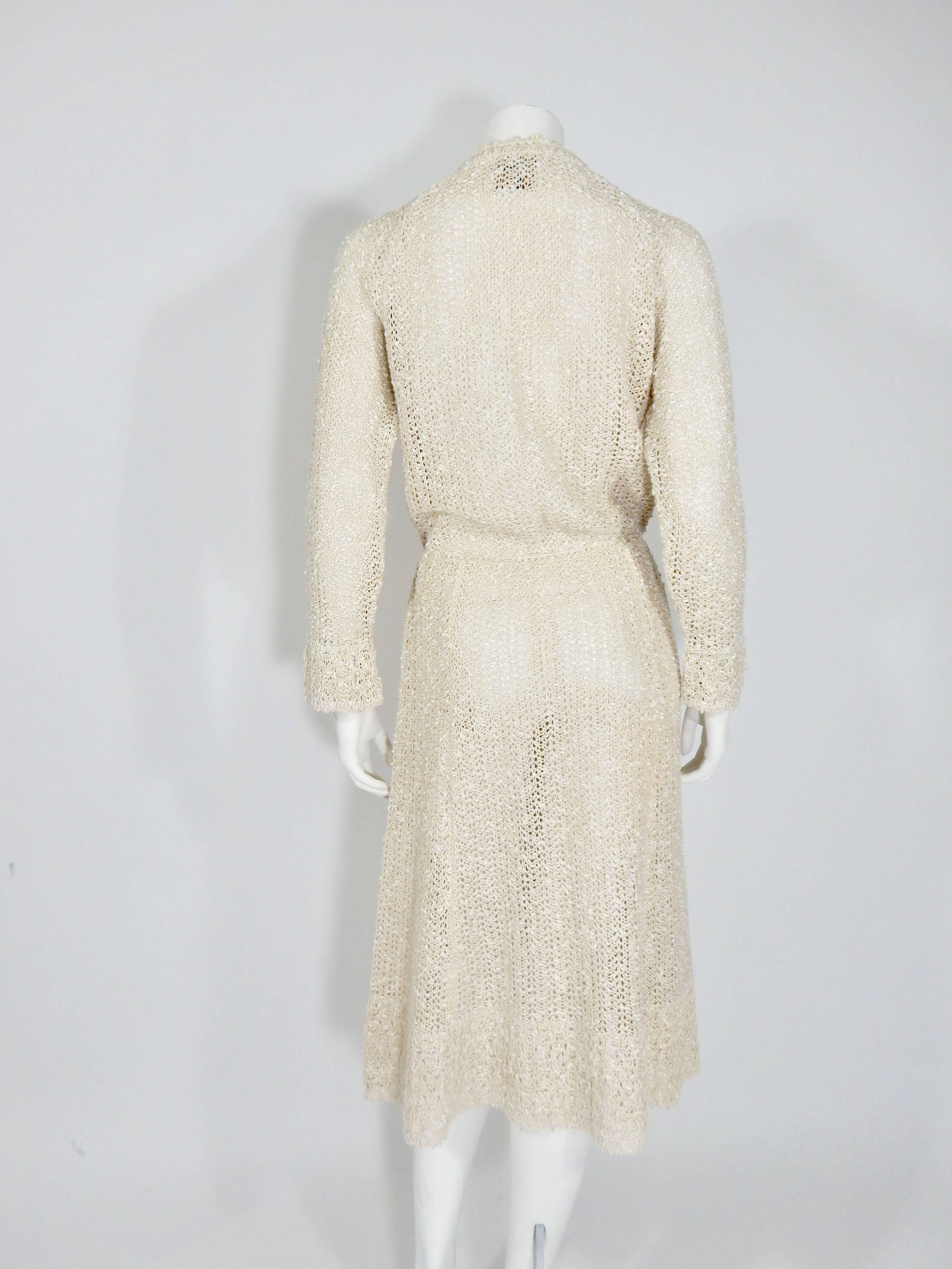 Crochet Dress and Shawl, 1970s  In New Condition For Sale In Long Island City, NY