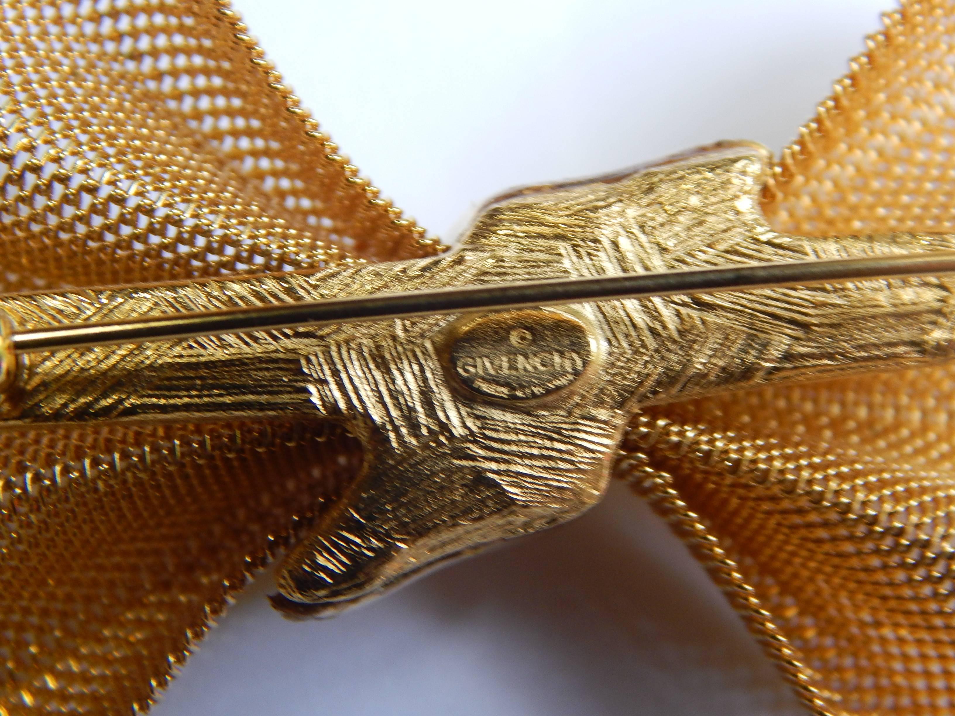 1980s Givenchy Bow Pin. Givenchy Marking. 