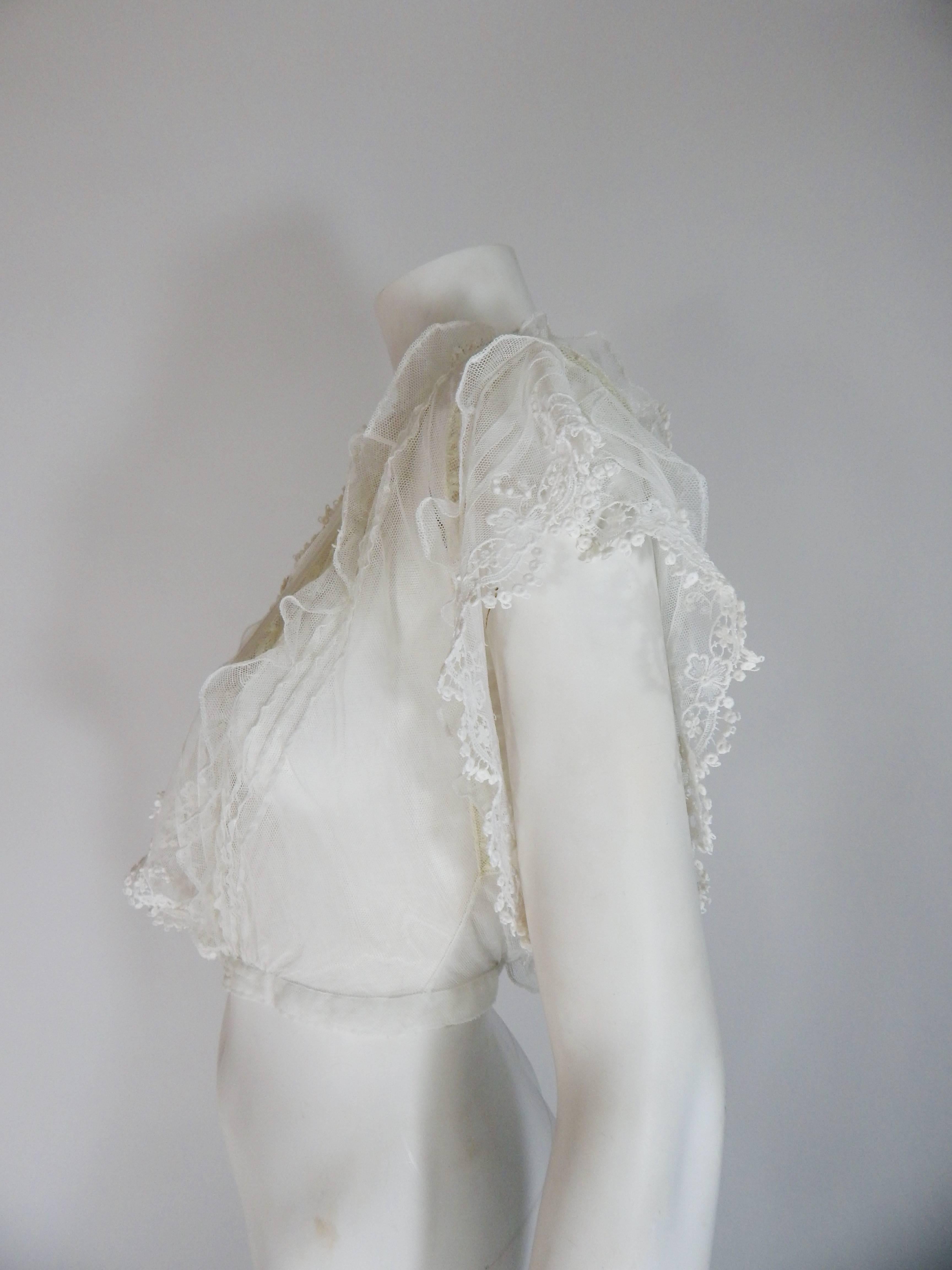 Edwardian Lace Blouse Top  In Excellent Condition In Long Island City, NY