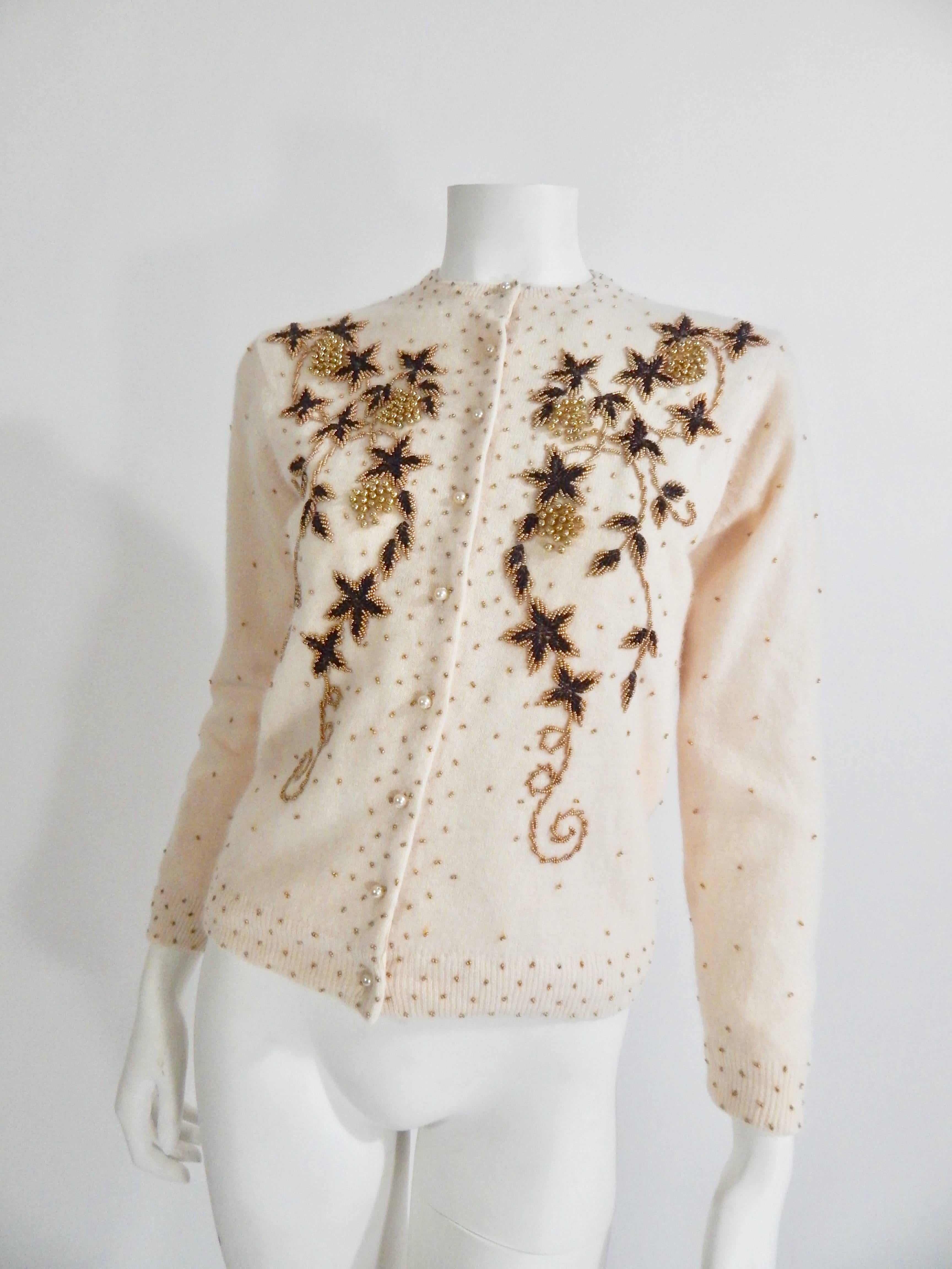 Beaded Cardigan, 1950s  For Sale 3