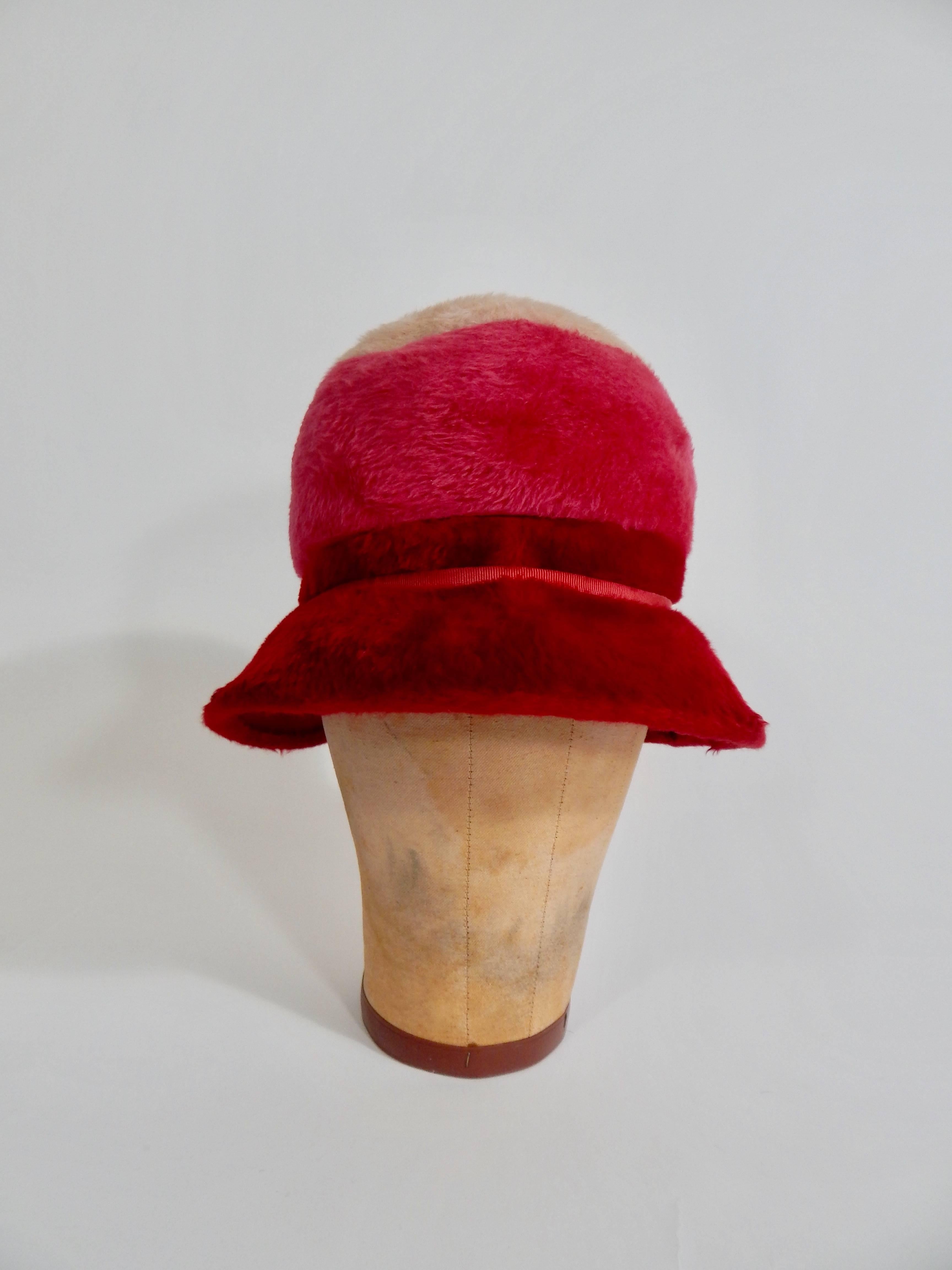 Red 1950s Adolfo Hat For Sale