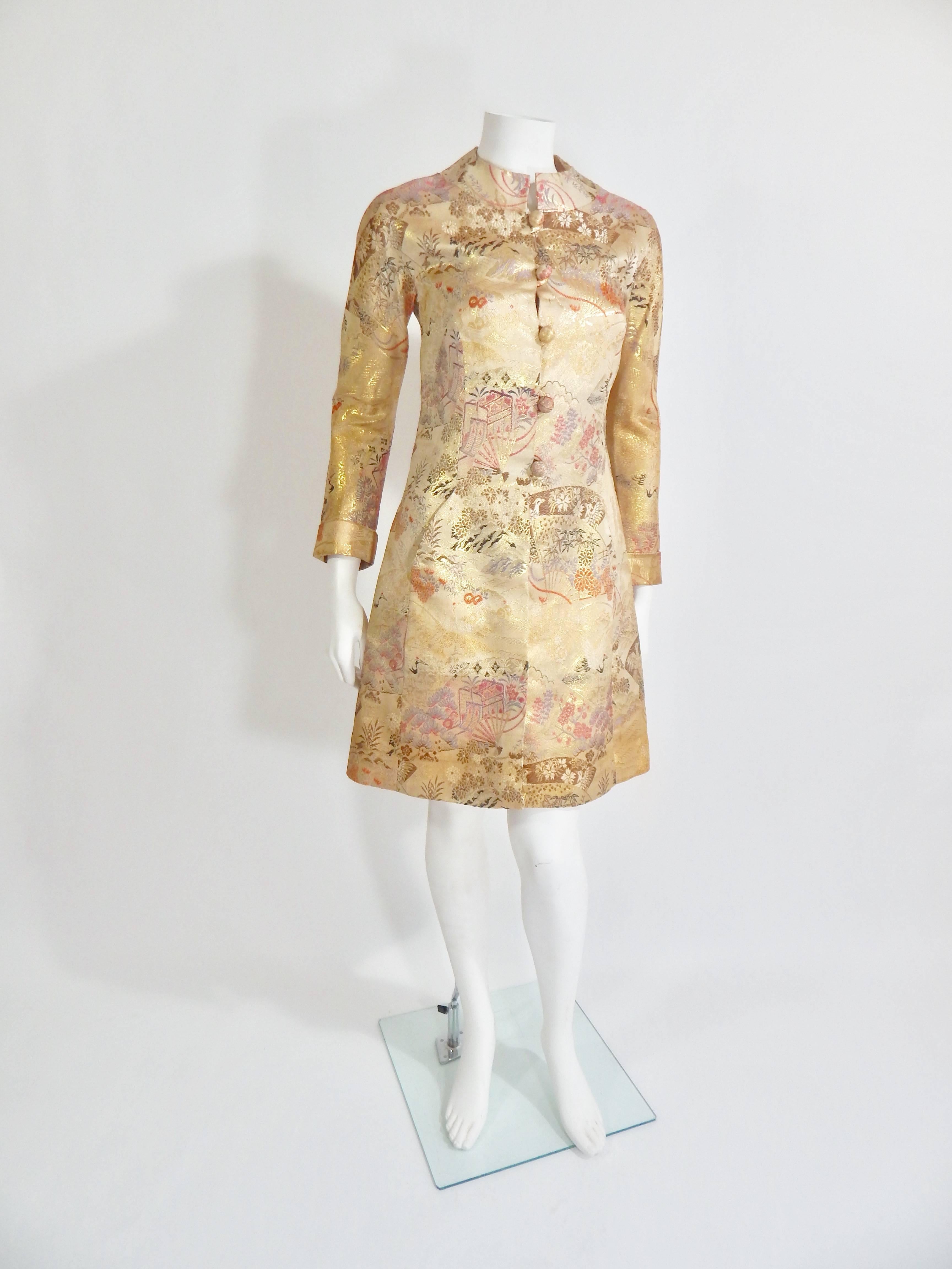 Women's Henri Bendel Asian Silk Coat, 1960s  For Sale