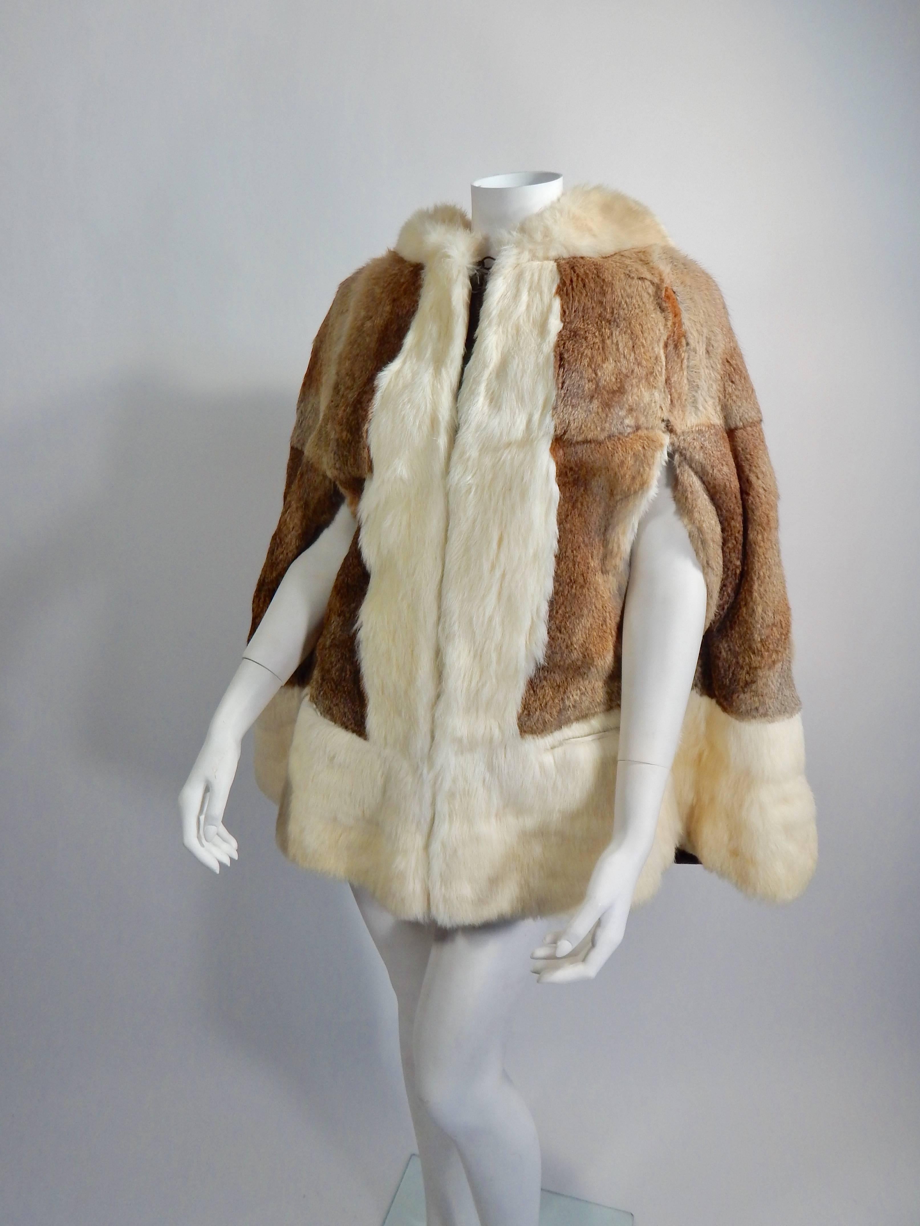 1960s Fur Hooded Cape  2