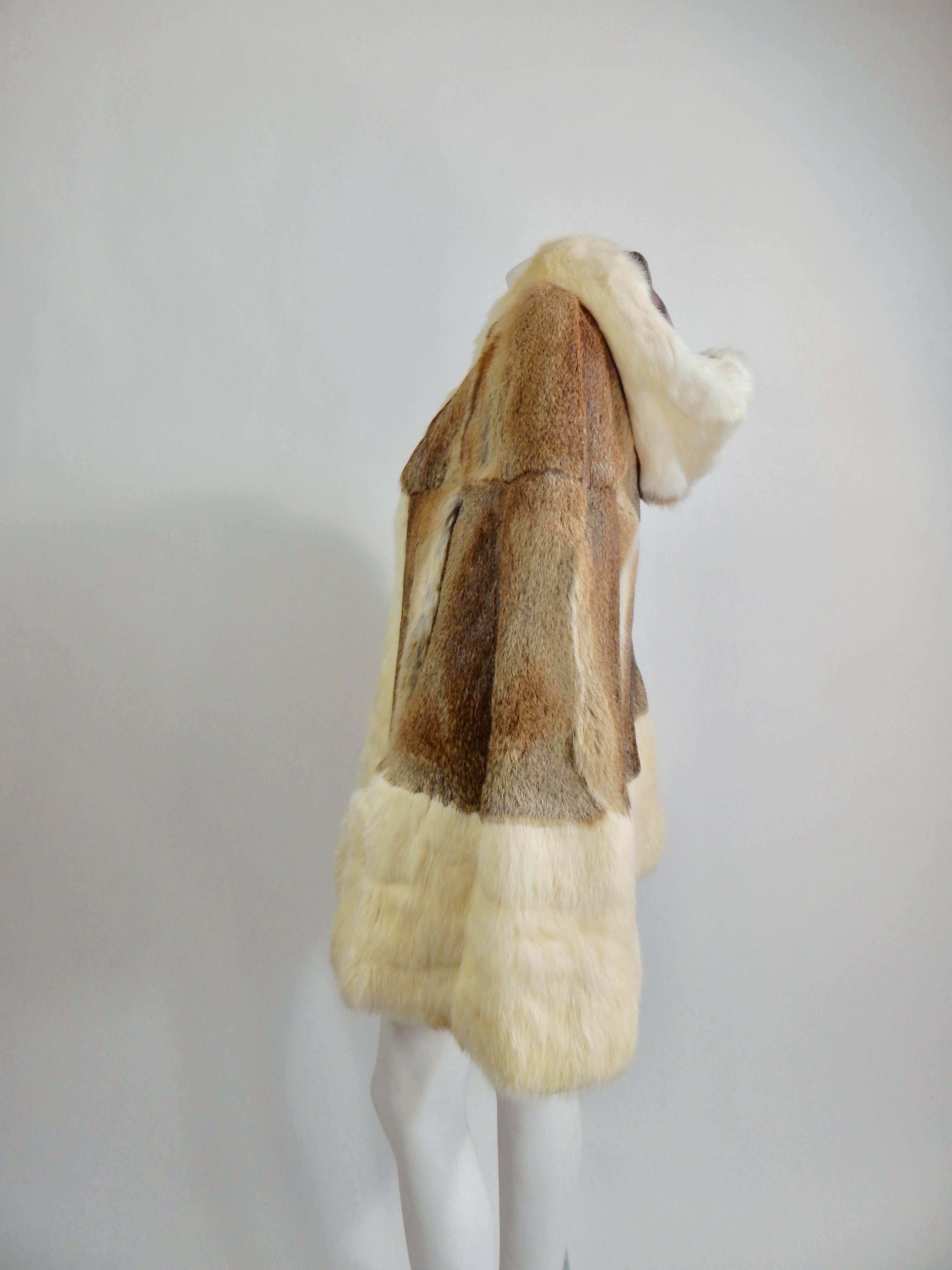 1960s Fur Hooded Cape  1