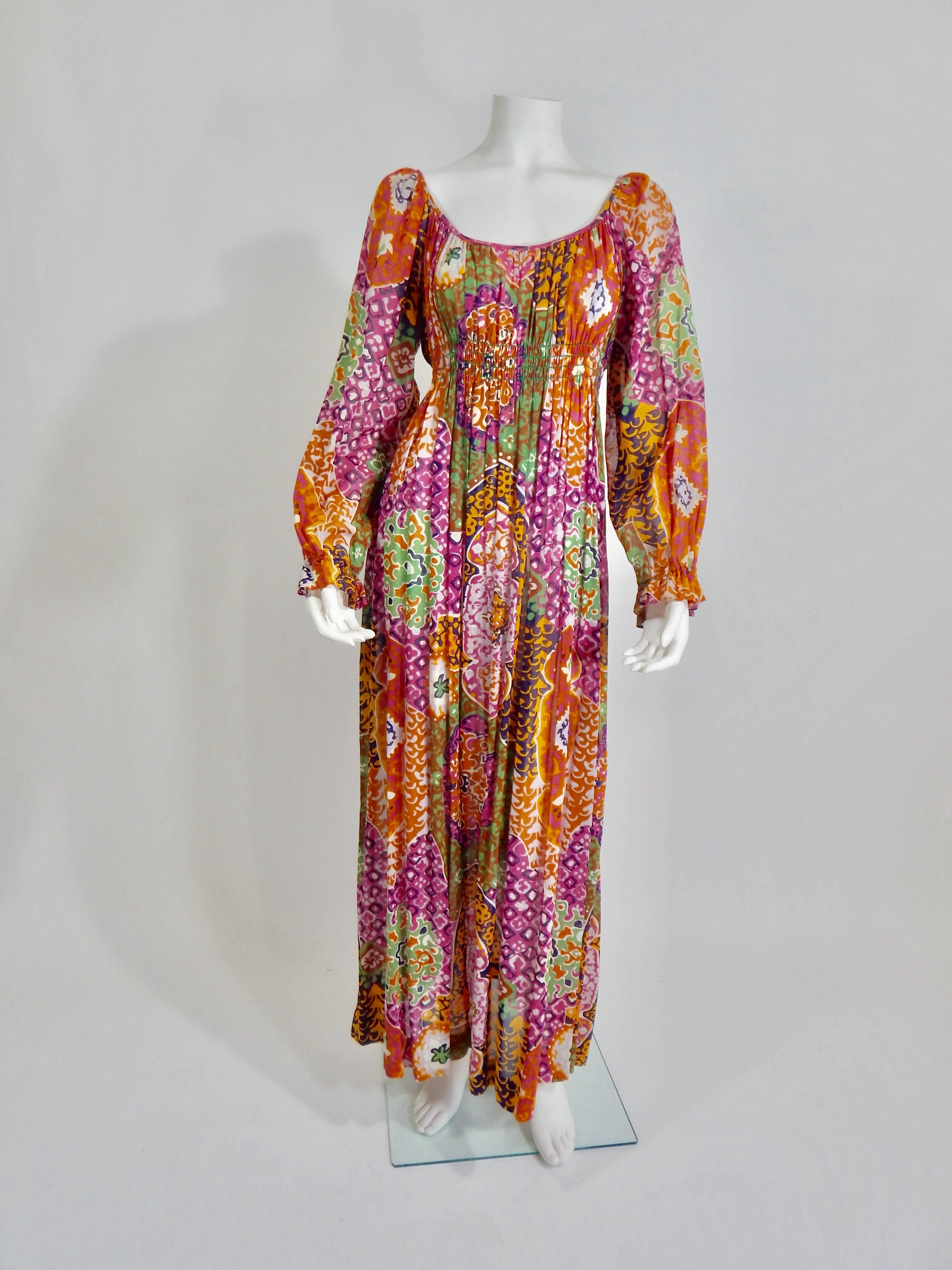 Women's Bohemian Maxi Dress, 1970s  For Sale