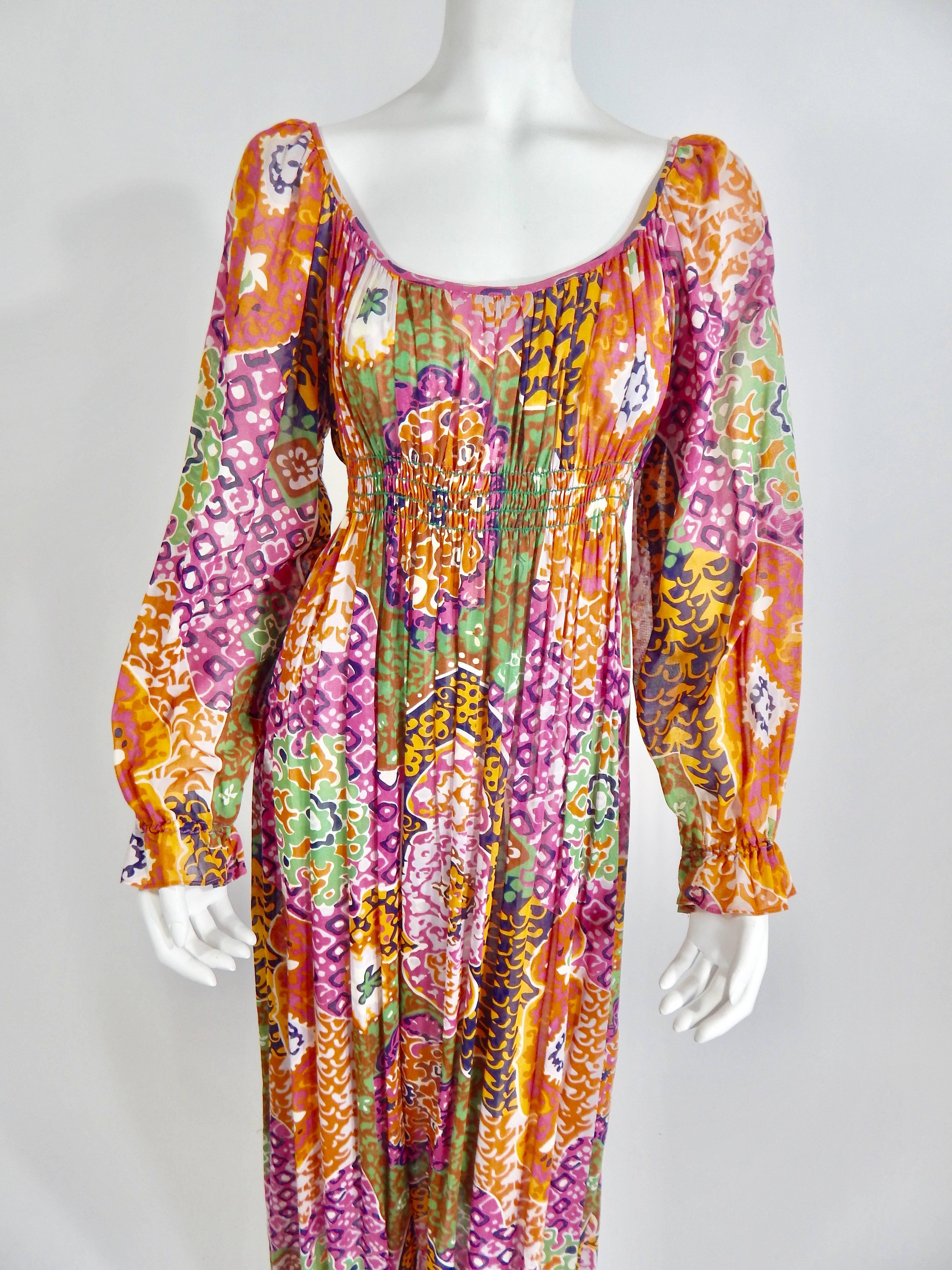 Bohemian Maxi Dress, 1970s  For Sale 1