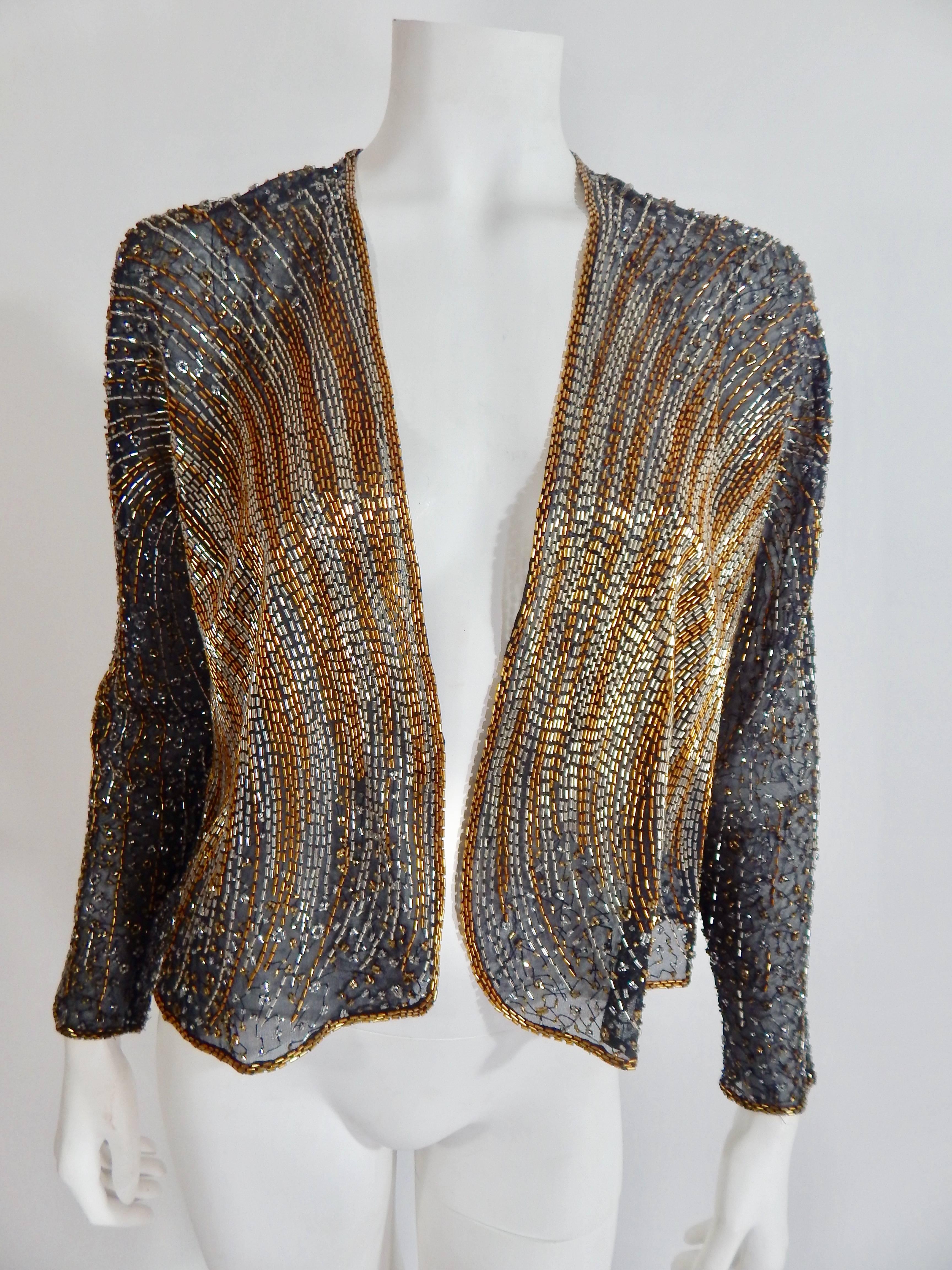 Halston Beaded Cover In Excellent Condition For Sale In Long Island City, NY