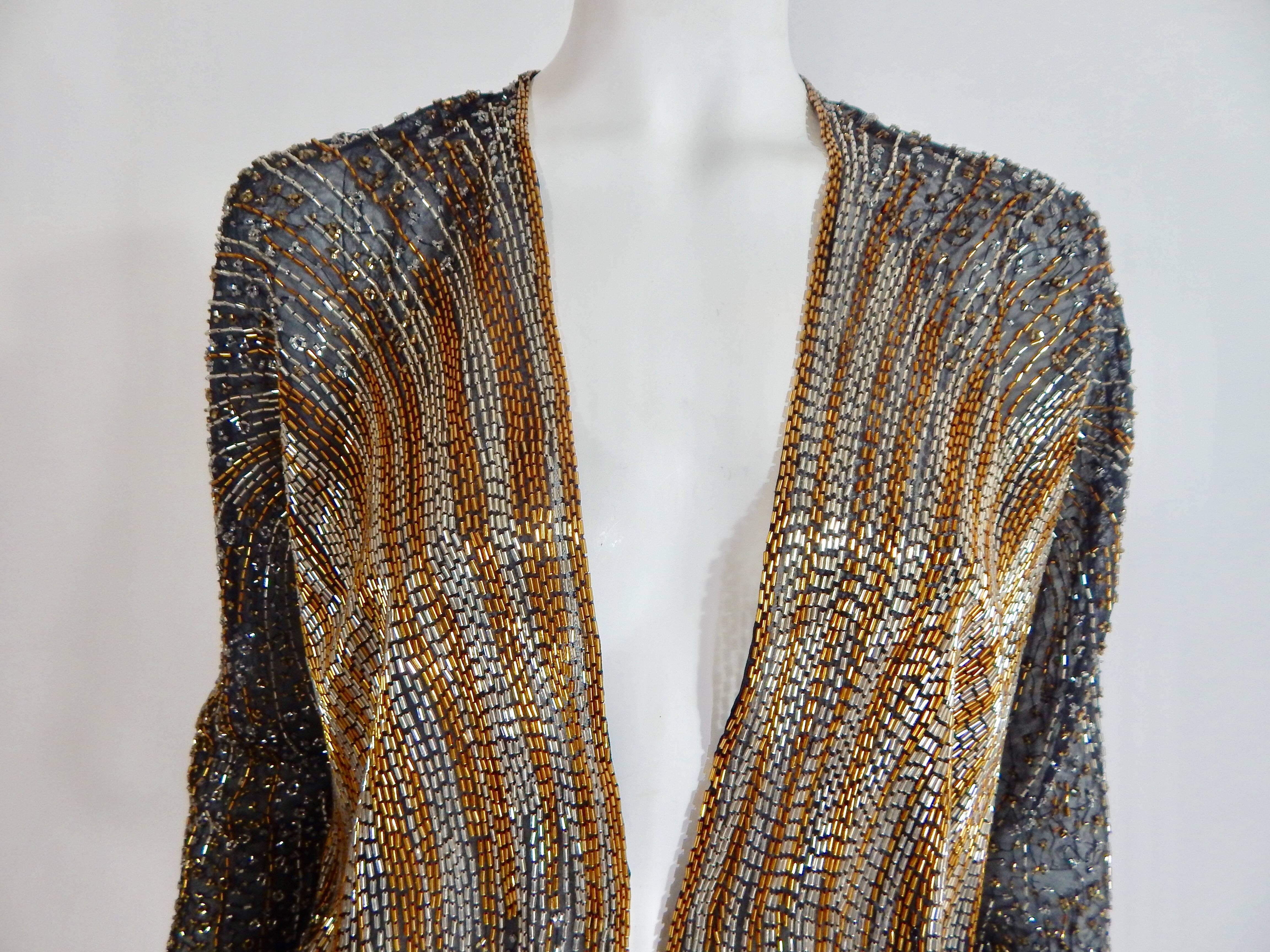 Black Halston Beaded Cover For Sale