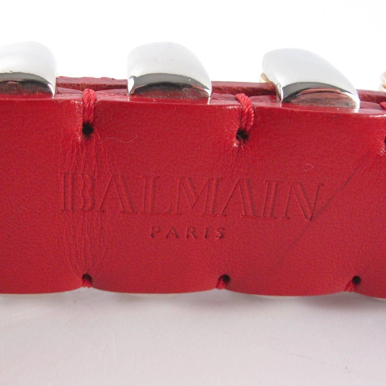 Balmain Red Leather Belt 1