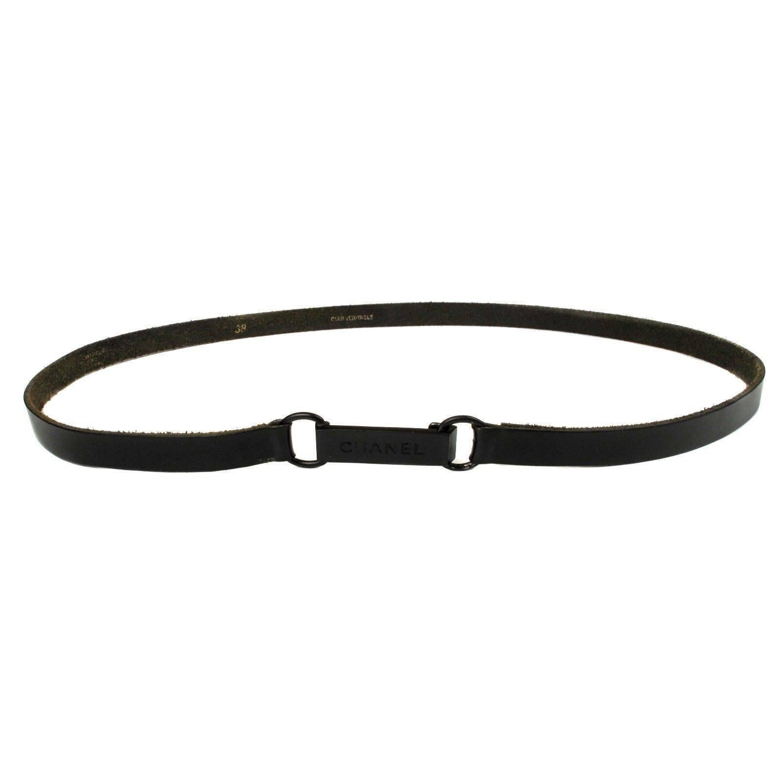 Black Chanel - Skinny Leather Belt