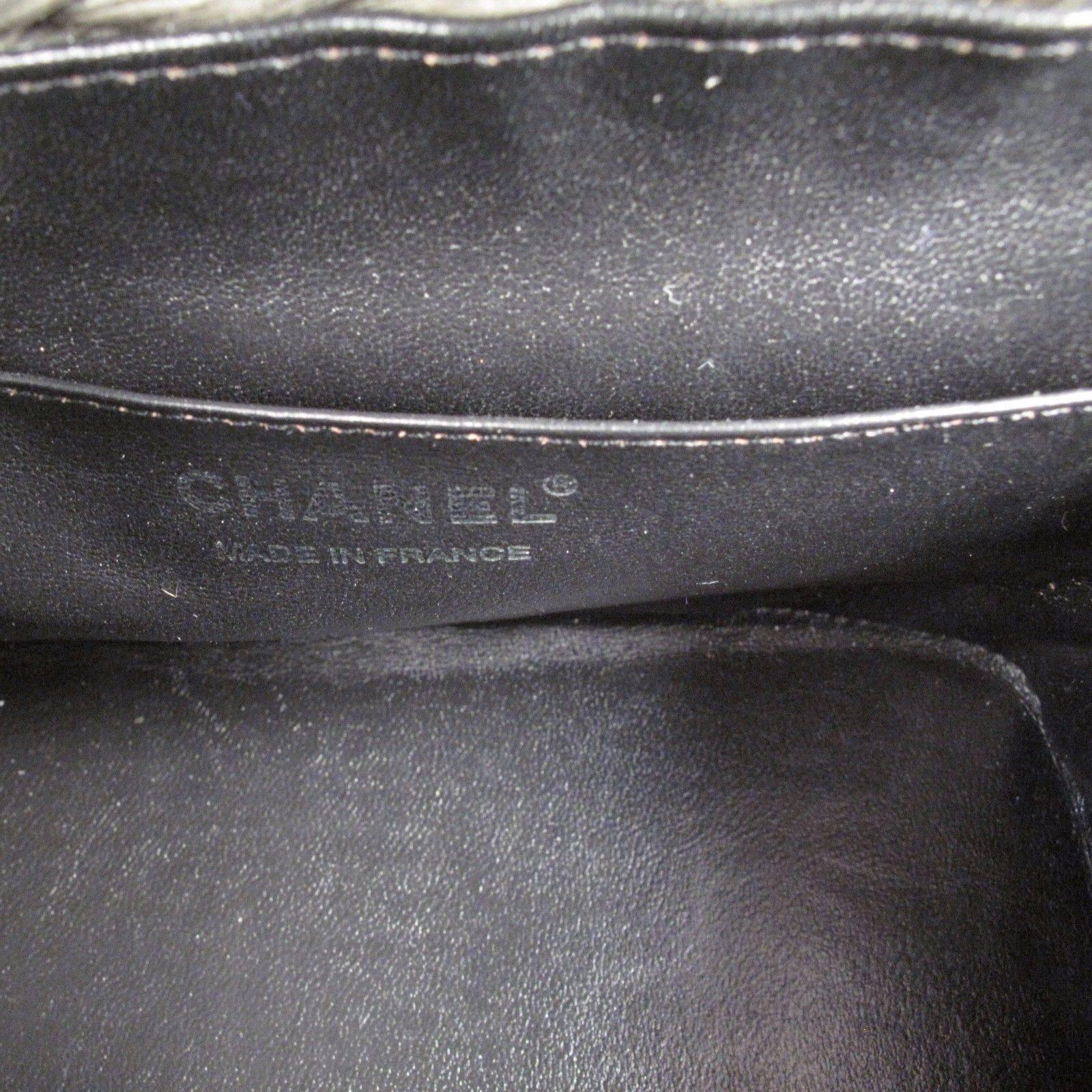 Chanel Straw Bag - Rare Basket Woven Raffia Tote Bag Gray Tan Black Leather CC 3