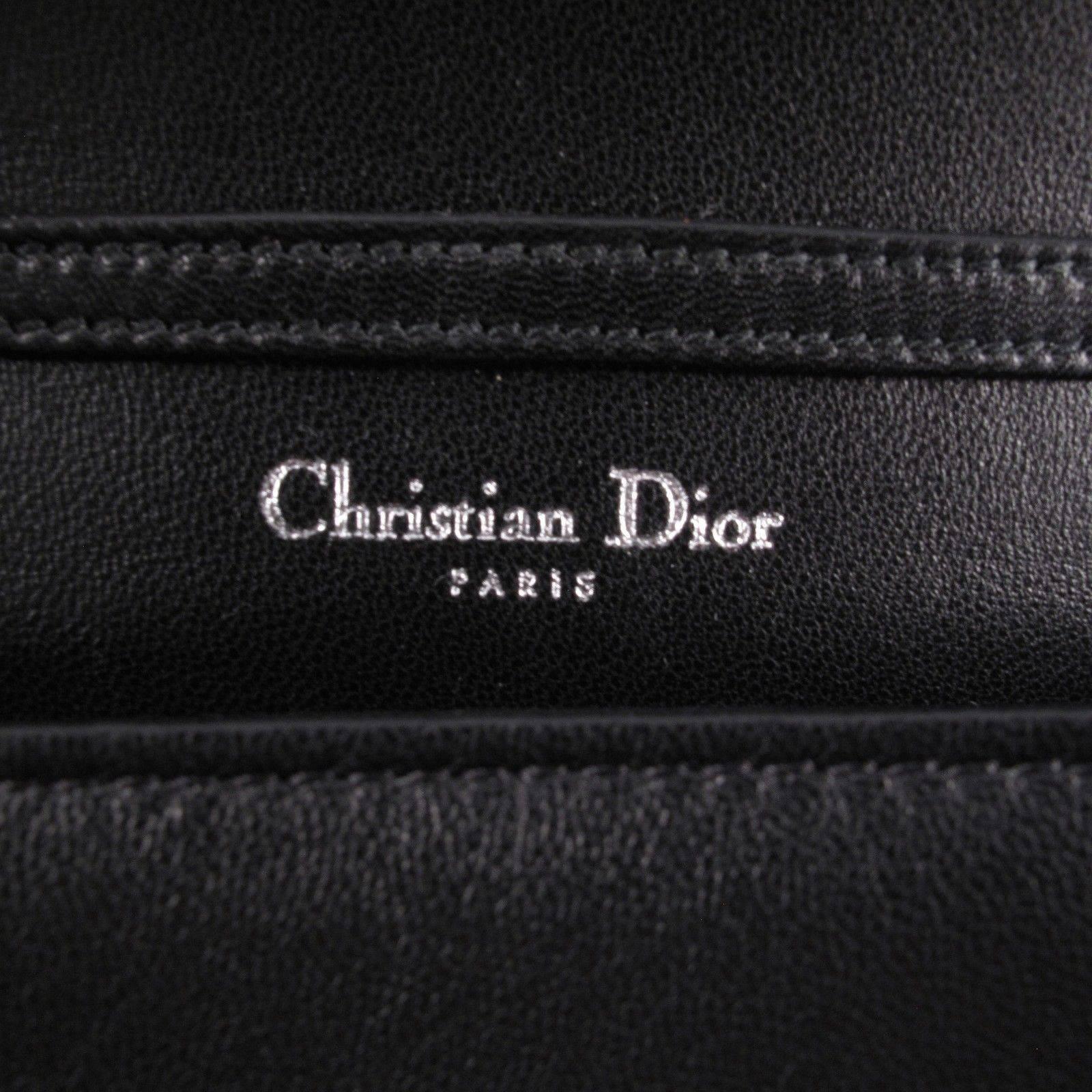 Christian Dior Diorama Black Mini Crossbody Bag Leather Silver Shoulder Handbag In Excellent Condition For Sale In Prahran, Victoria