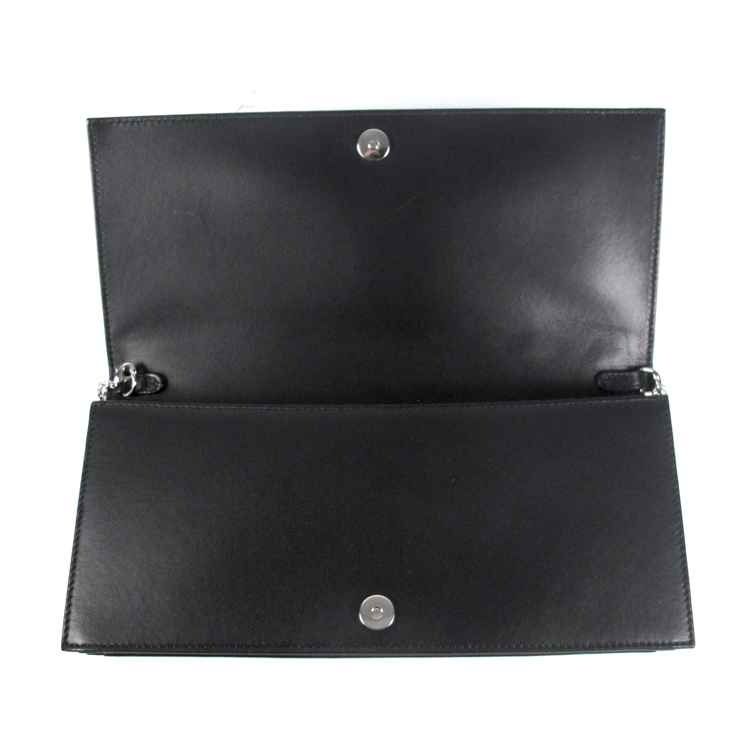 Christian Dior 2015 $6K Crossbody Crystal Bag Black Leather Chain Handbag Lady For Sale 3