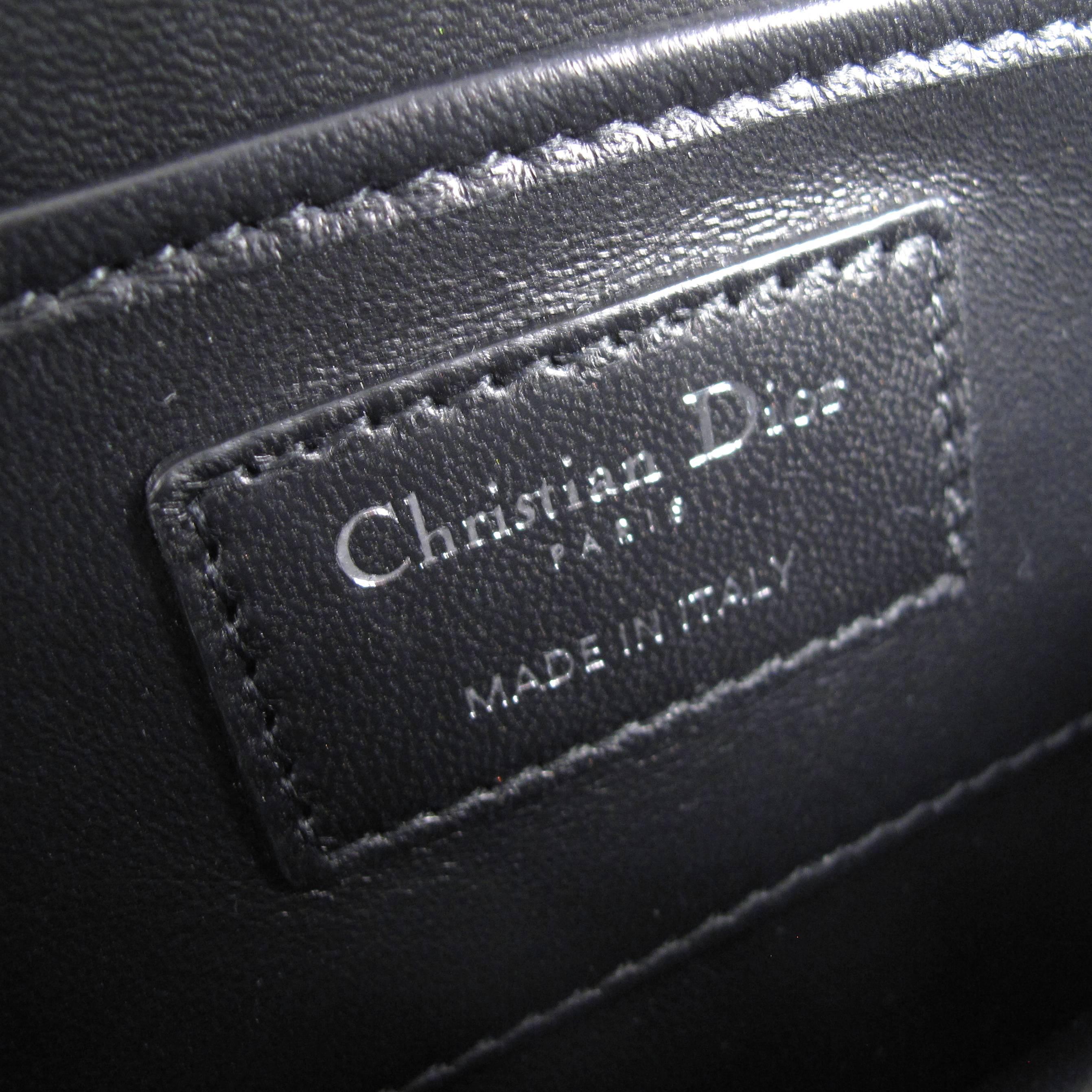 Christian Dior 2015 $6K Crossbody Crystal Bag Black Leather Chain Handbag Lady For Sale 5