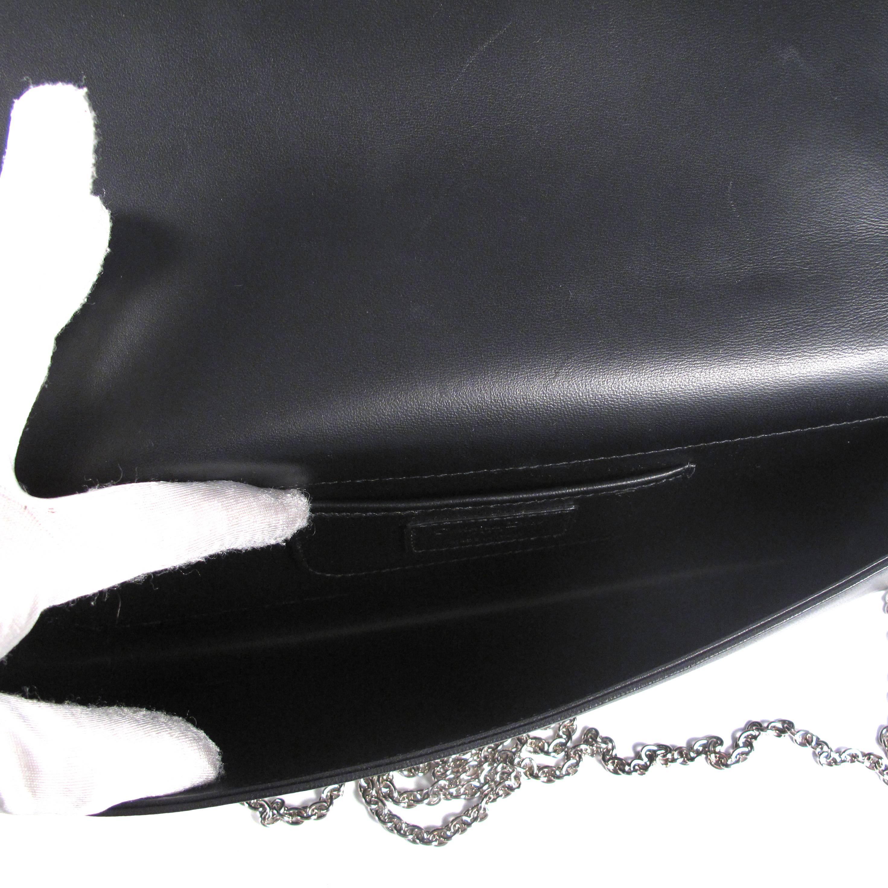 Christian Dior 2015 $6K Crossbody Crystal Bag Black Leather Chain Handbag Lady For Sale 4