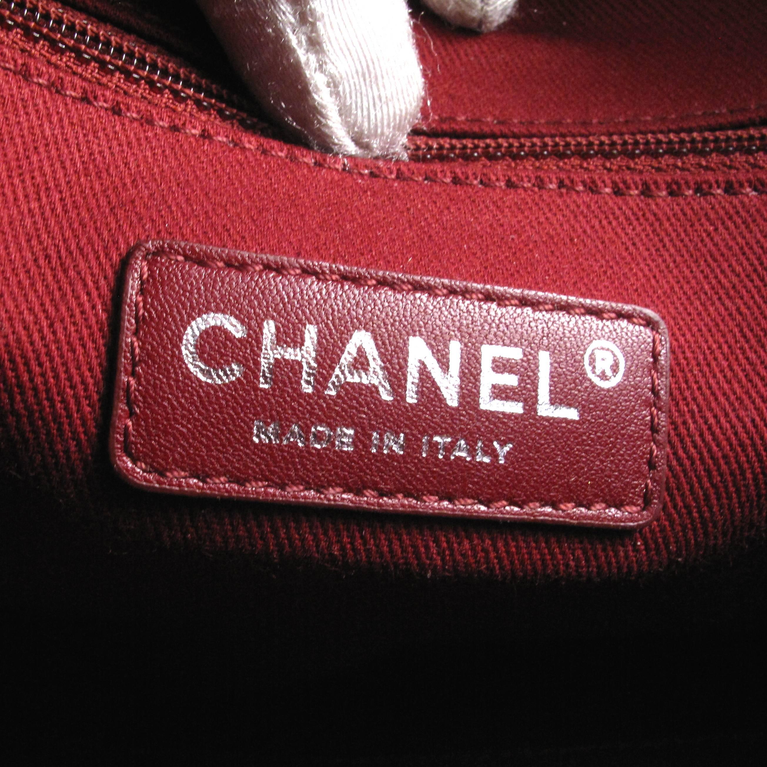 Chanel Shoulder Bag - 2015 - Deauville Bowling Red CC Logo Silver Chain Handbag 3