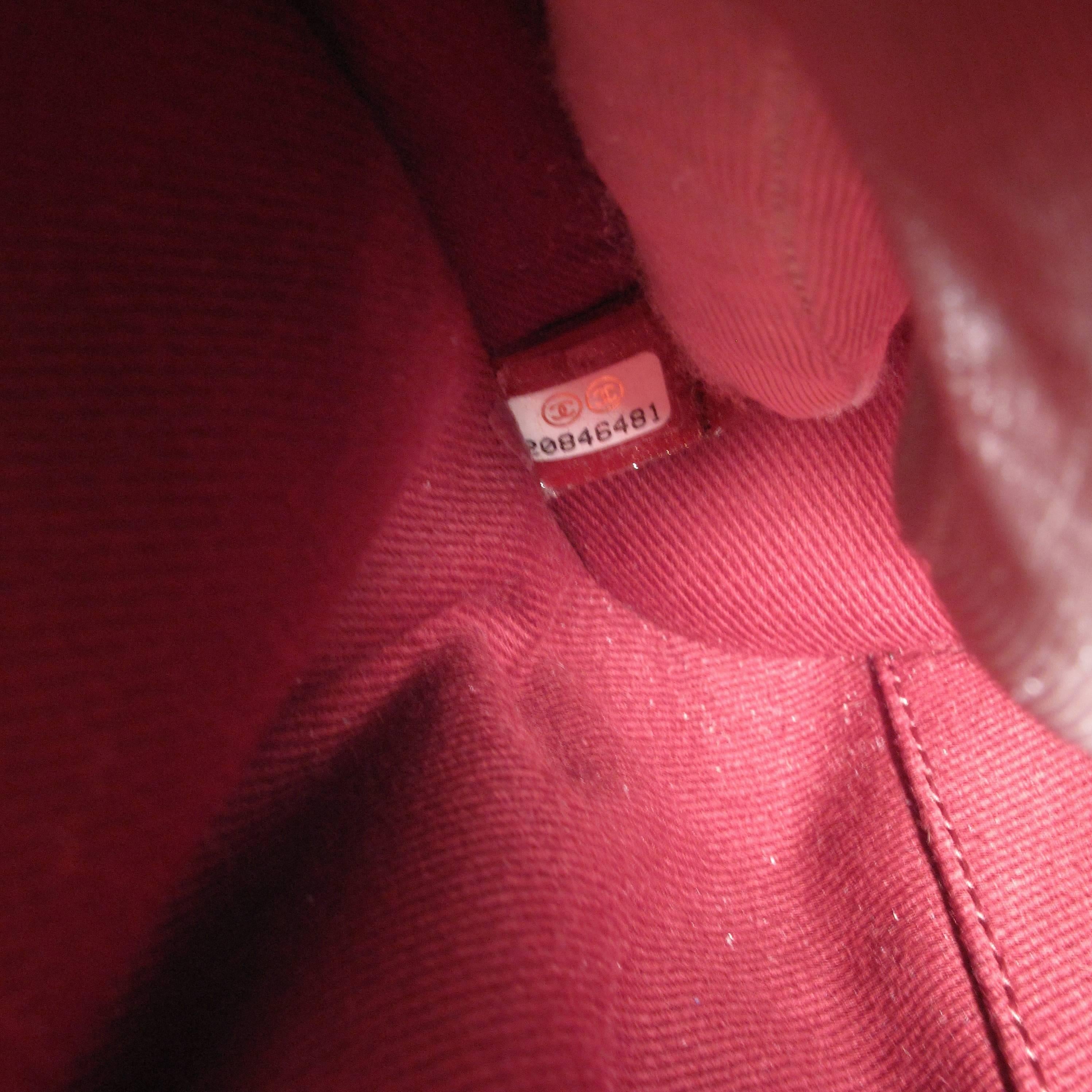 Chanel Shoulder Bag - 2015 - Deauville Bowling Red CC Logo Silver Chain Handbag 4