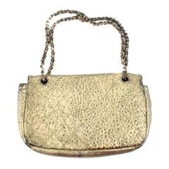 Chanel Jumbo Metallic Gold Bag - CC Logo Quilted Leather Flap Chain Handbag Boy