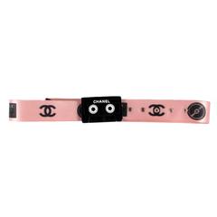 Chanel Belt - Rare Cassette Tape Buckle Pink Black CC Logo Record Charm Dust Bag
