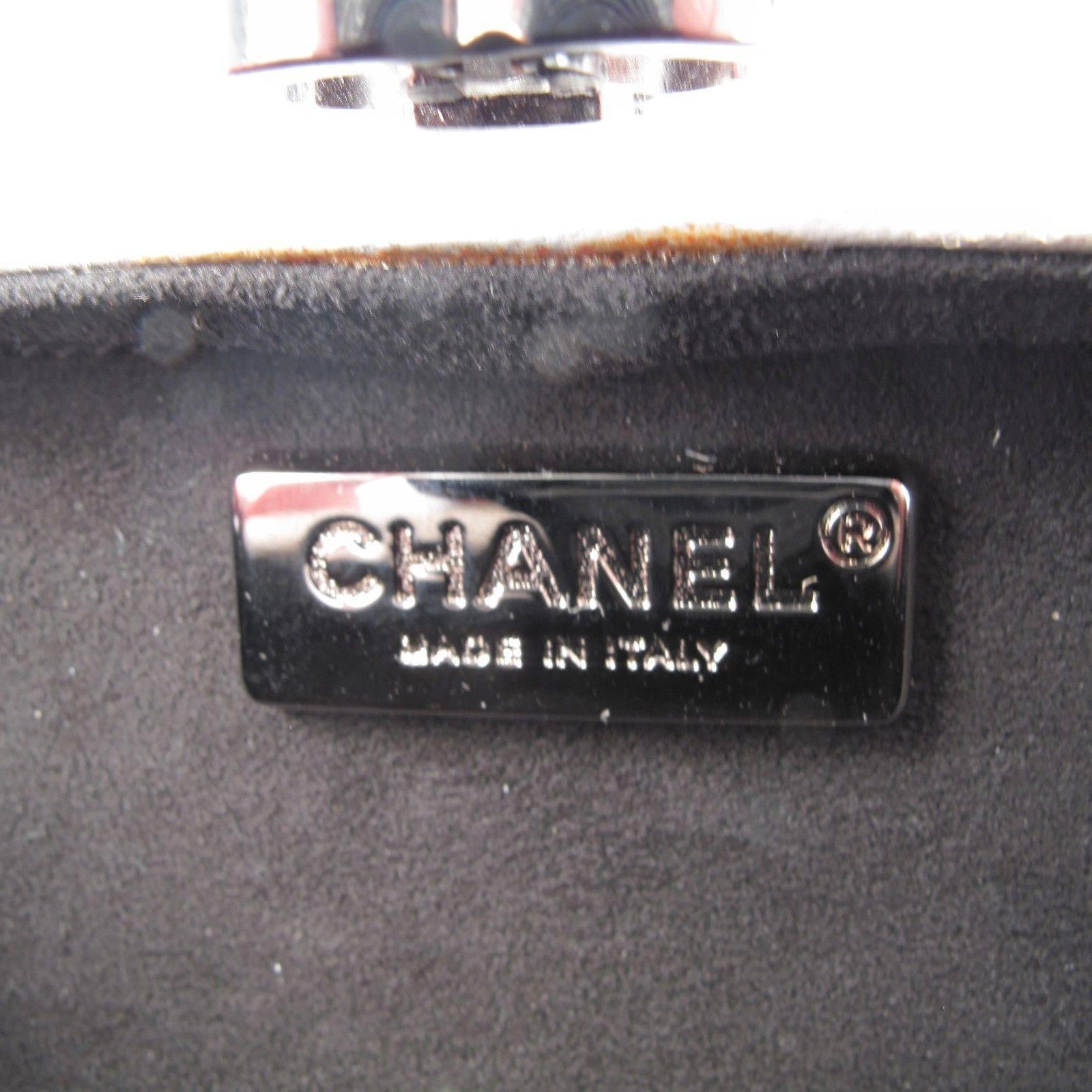 Chanel Clutch Box - Wristlet White & Black Leather CC Minaudie Bag Handbag Case 2