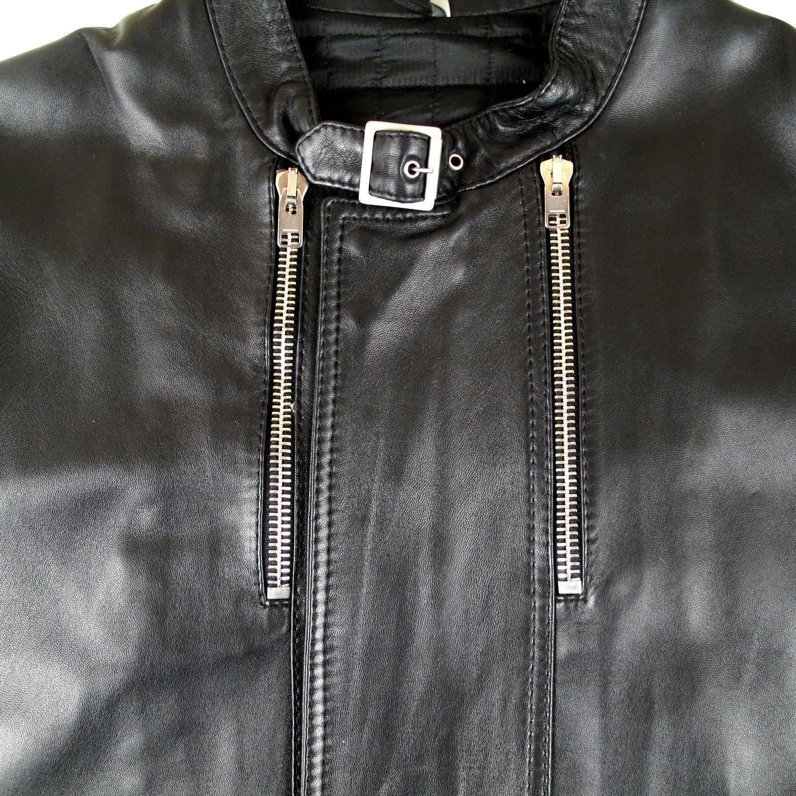 Dior Homme Leather Jacket Large - 52 - Black Zipper Silver Coat Bomber 2007 Hedi In Excellent Condition In Prahran, Victoria