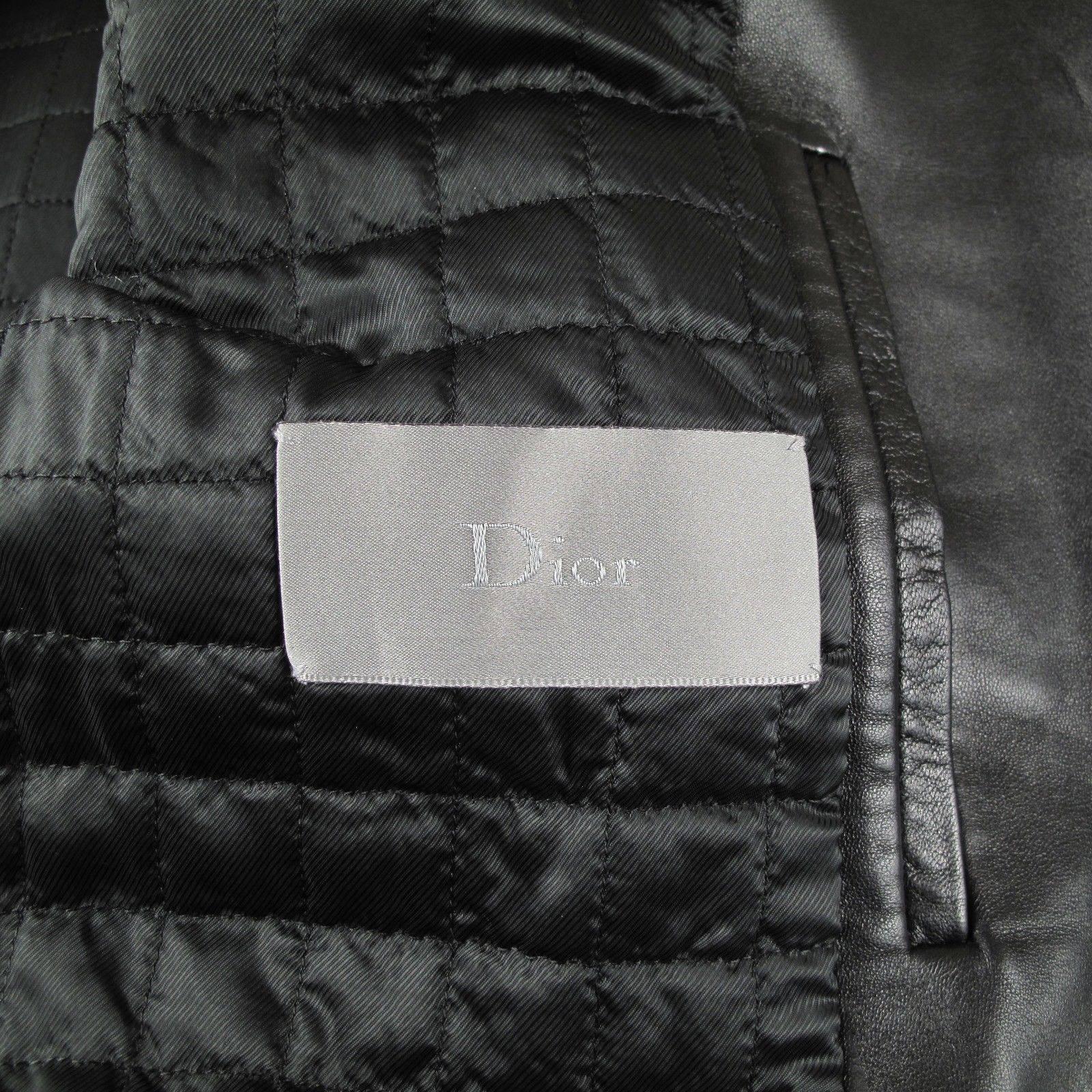 Dior Homme Leather Jacket Large - 52 - Black Zipper Silver Coat Bomber 2007 Hedi 2