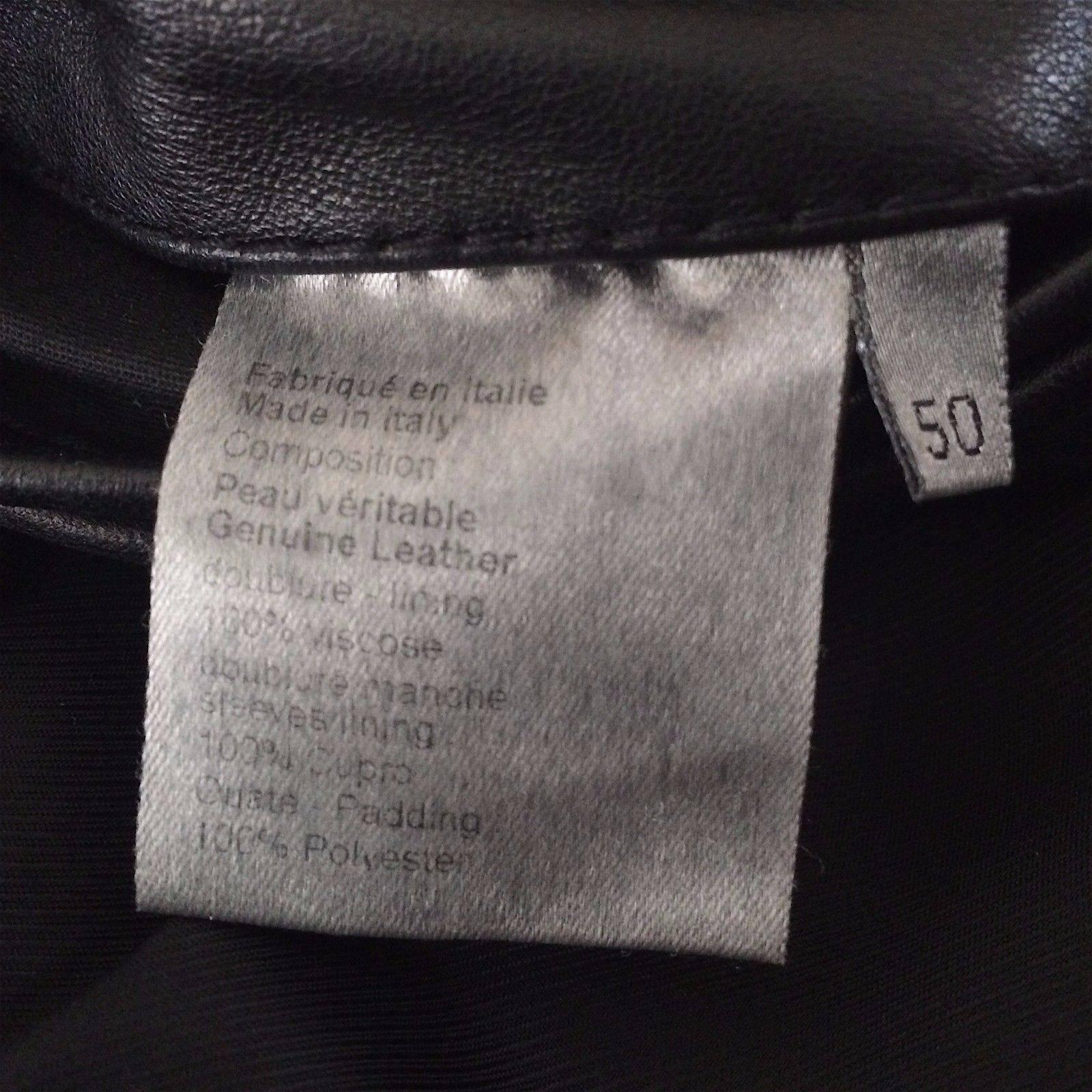  Veste Dior pour homme - 50 - M - Manteau croisé à poches croisées en cuir noir Justice Hedi Pour hommes 