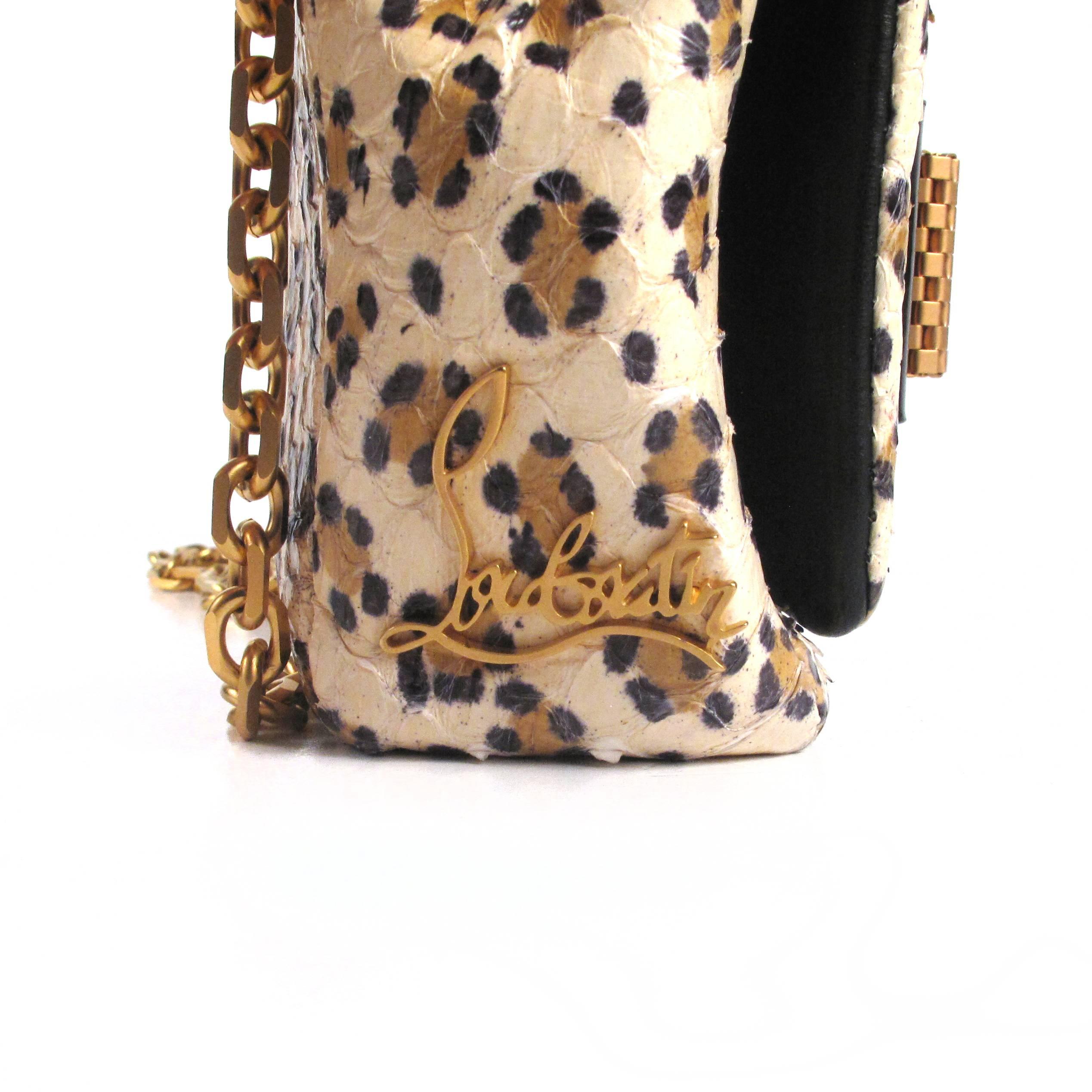 Women's Christian Louboutin - Leather Leopard Print Crossbody Mini Ayers Sweet Charity For Sale