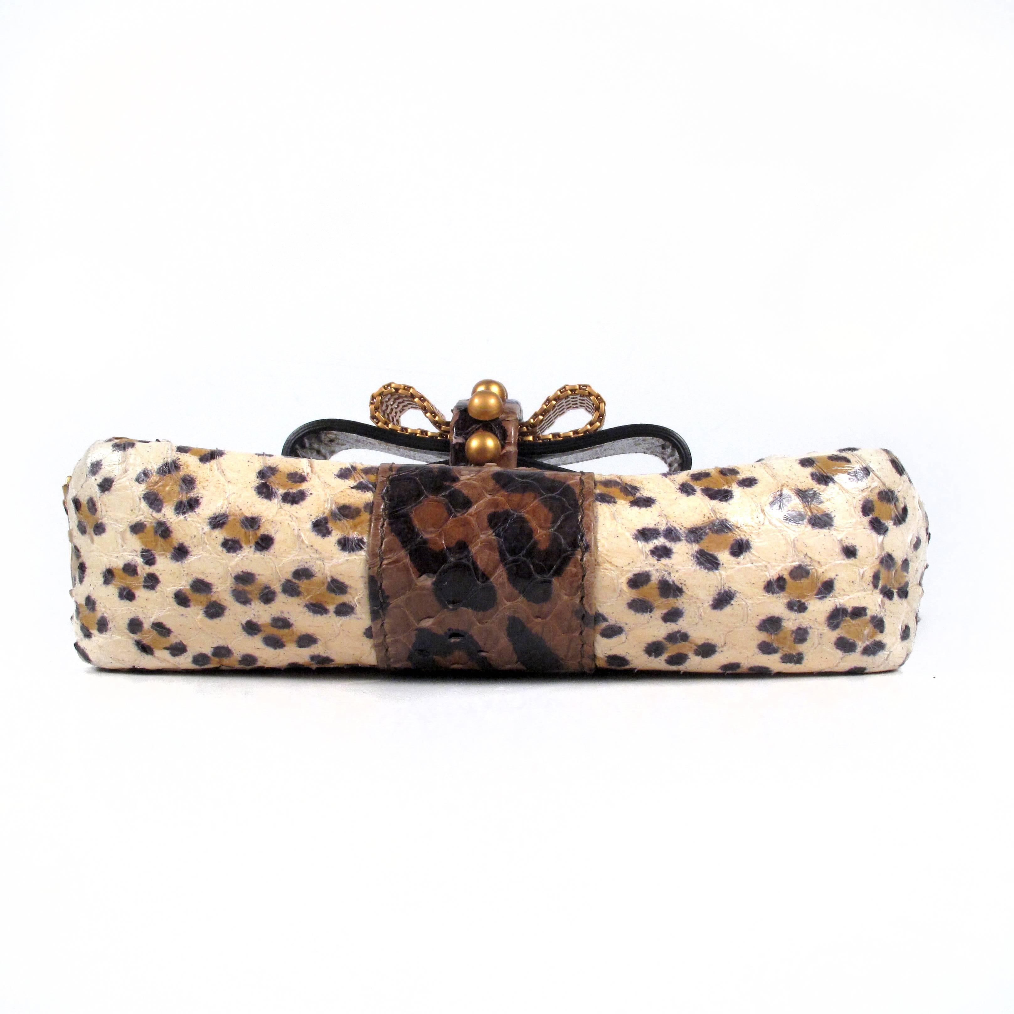 Brown Christian Louboutin - Leather Leopard Print Crossbody Mini Ayers Sweet Charity For Sale